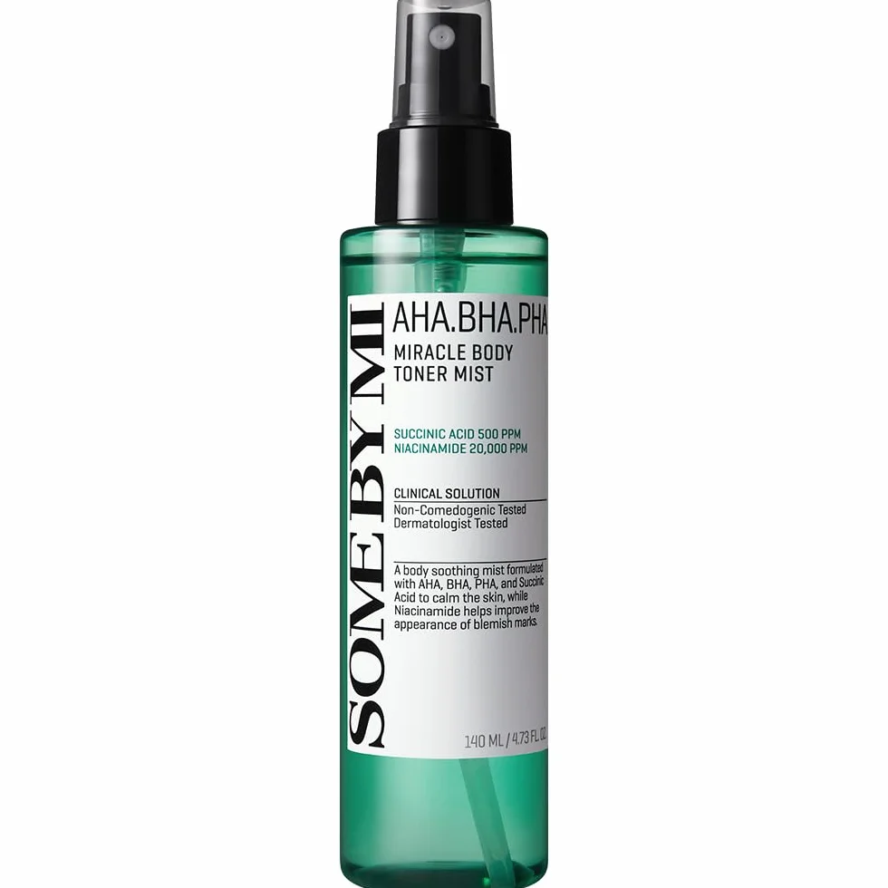 SOME BY MI AHA BHA PHA 30 Days Miracle Body Toner Mist 140 ml Body Acne Spray with Salicylic Acid, Tea Tree, Niacinamide