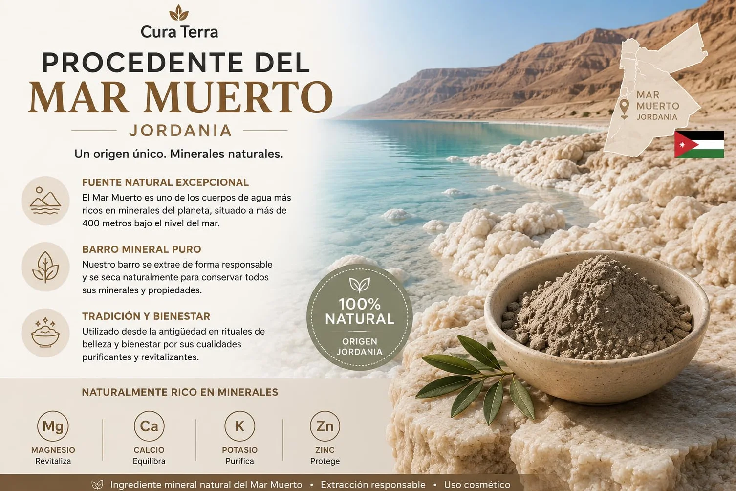 Barro del Mar Muerto en Polvo 50g Mineral para Cuidado de la Piel Cosmética DIY