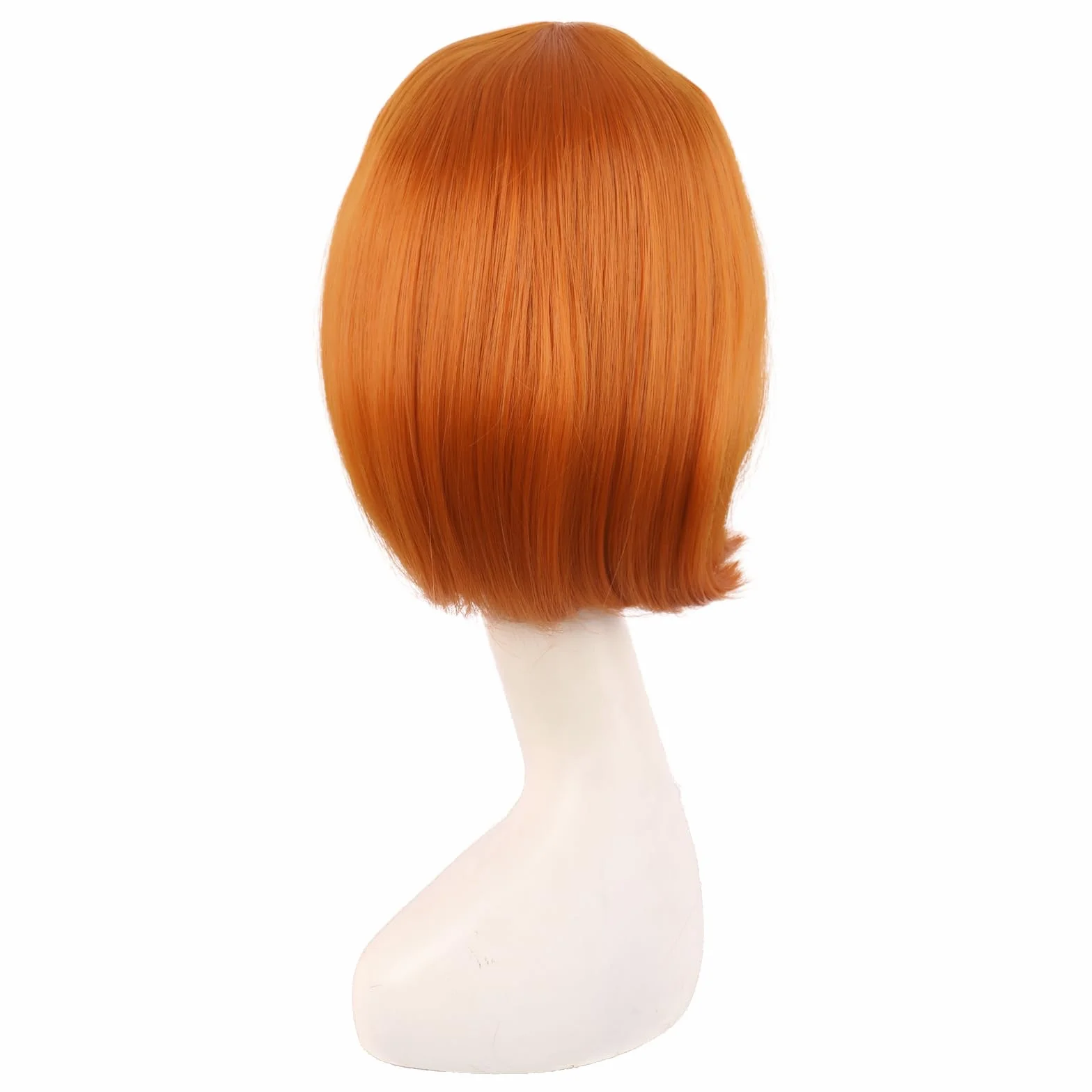 MapofBeauty 30 cm Heat Resistente Peluca Corto Lacio Ligero Naranja