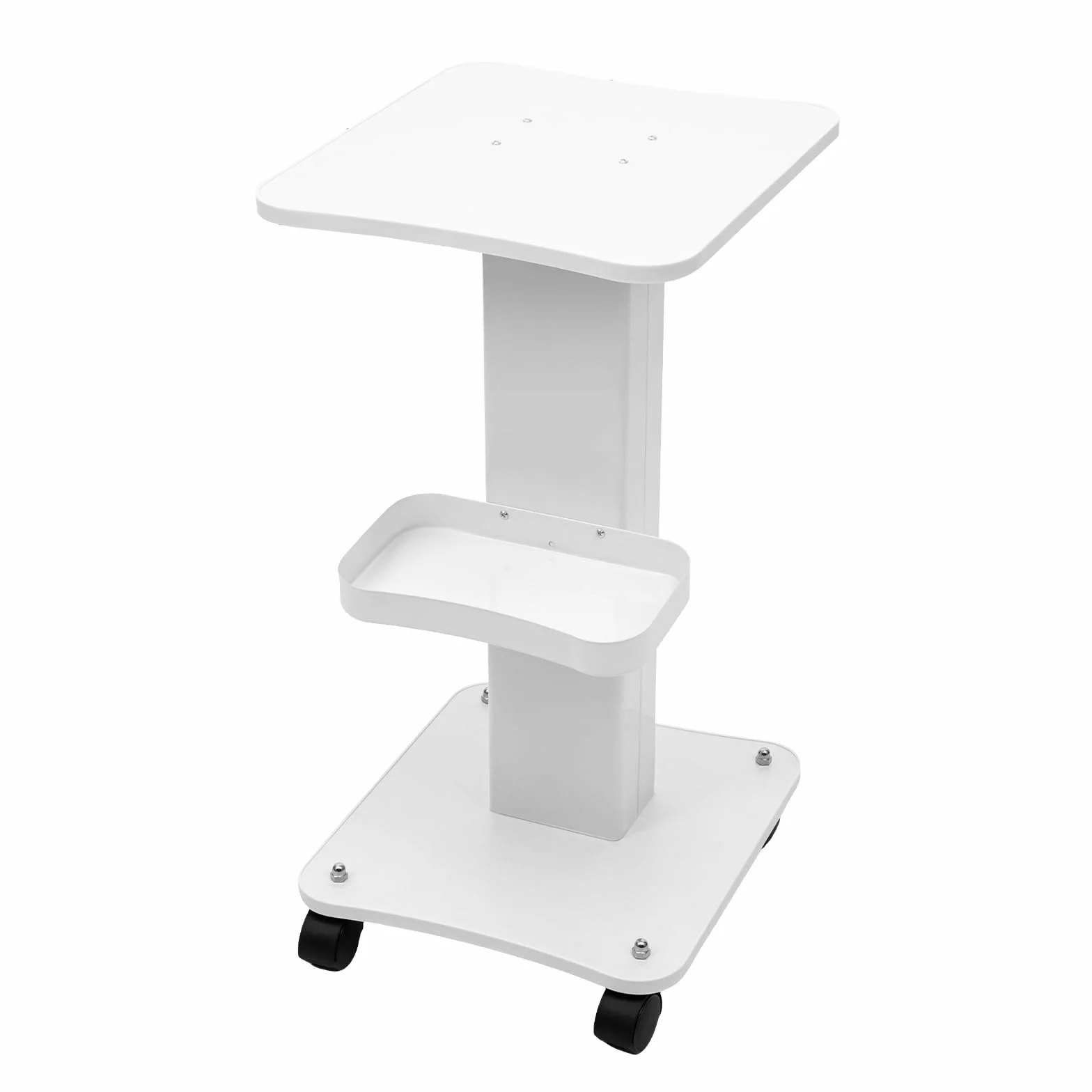 Carro de salón de belleza con ruedas, carrito de peluquería spa multifuncional blanco