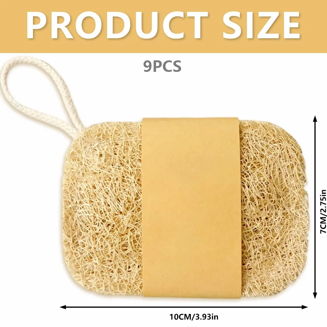 Esponjas naturales de luffa 7×10 cm cuadradas para ducha, baño, cocina