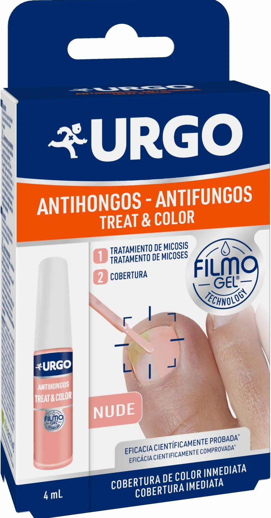 Urgo Treat & Color Filmogel Nude 4 ml Tratamiento Hongos Uñas Onicomicosis 2 en 1