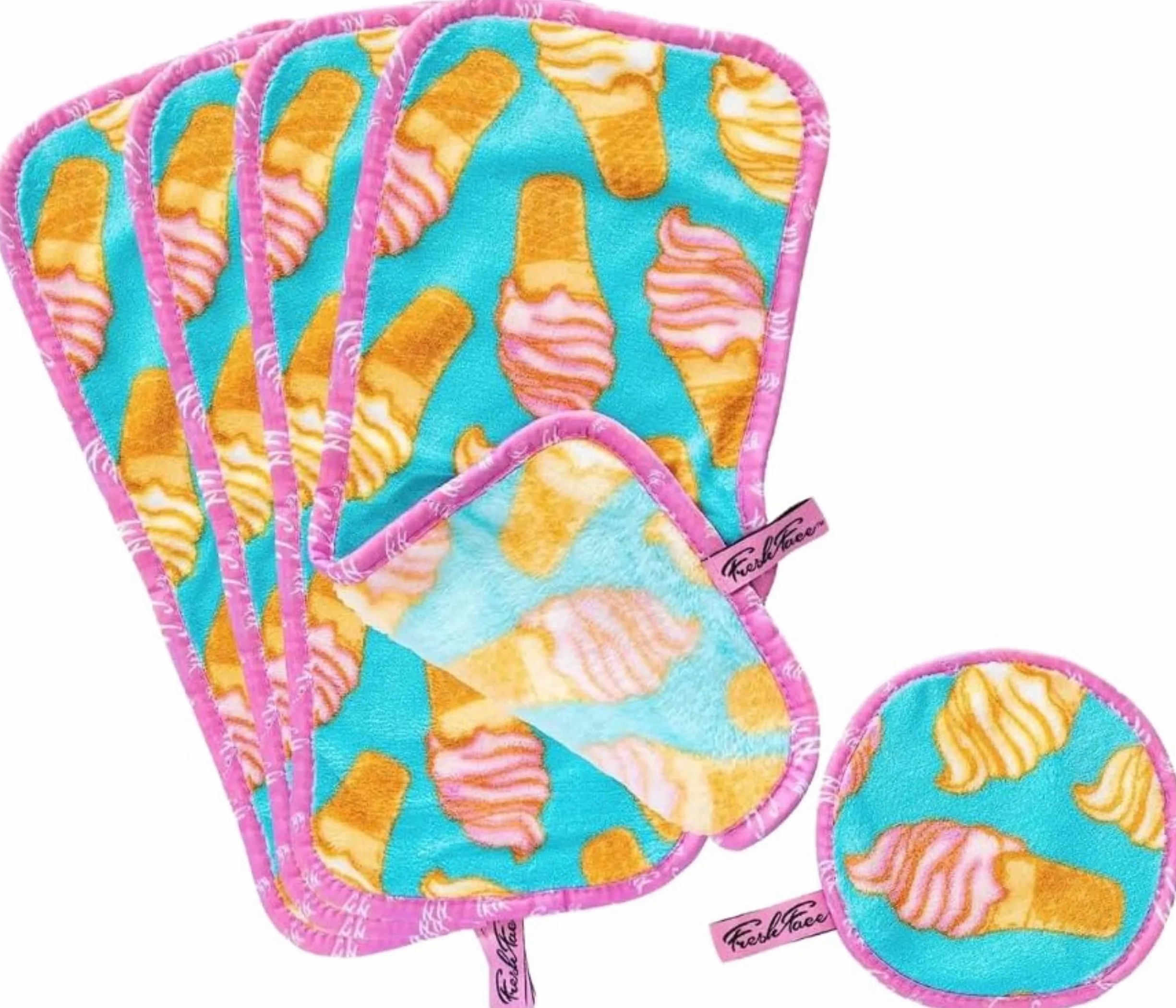 CAMPANELLI - Toallas desmaquillantes lavables y reutilizables. Ideal para pieles sensibles. FreshFace y belleza perfecta como se ve en QVC y HSN (juego de 5 piezas)