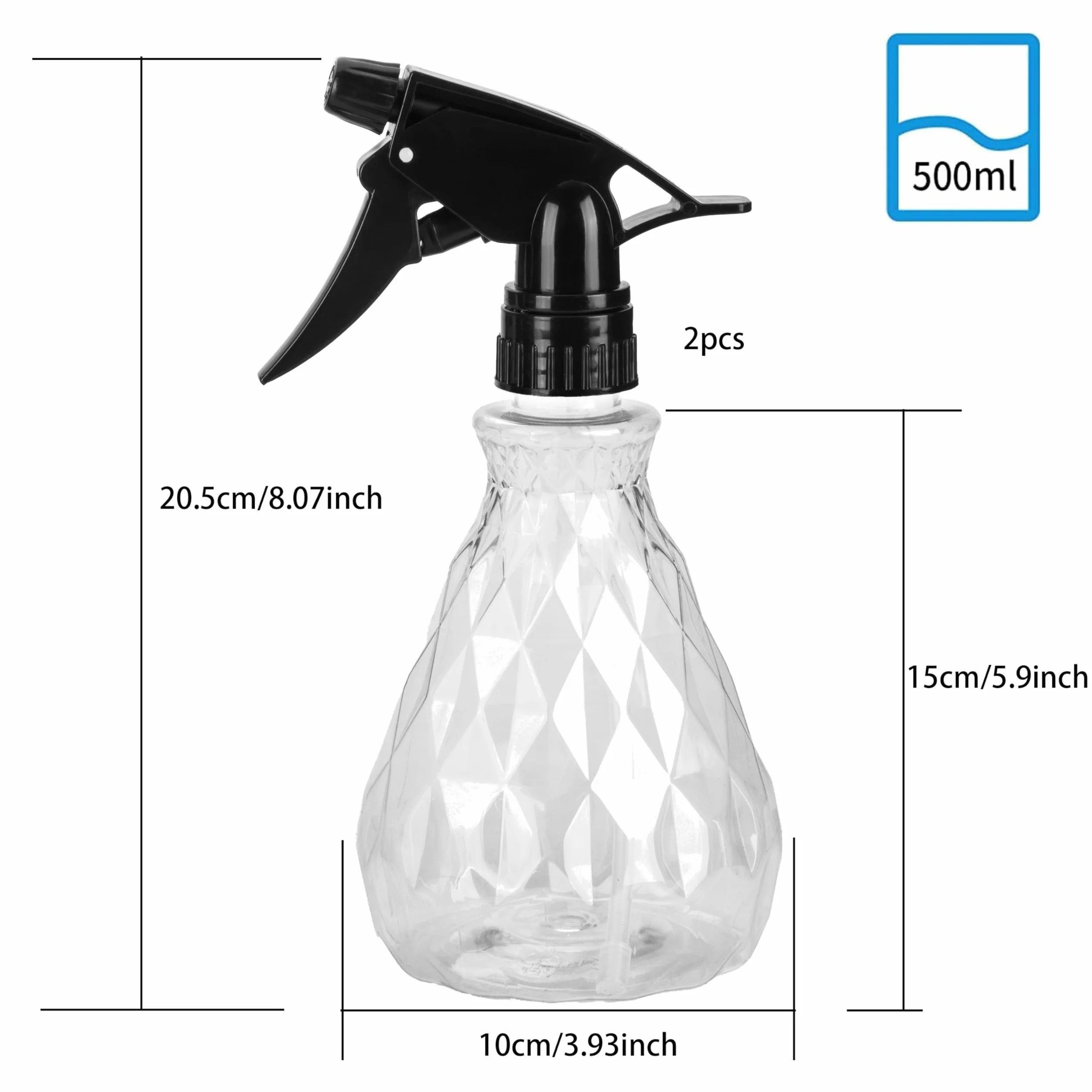 Botella de Aerosol 500ml Plástico Vacía para Plantas de Jardín
