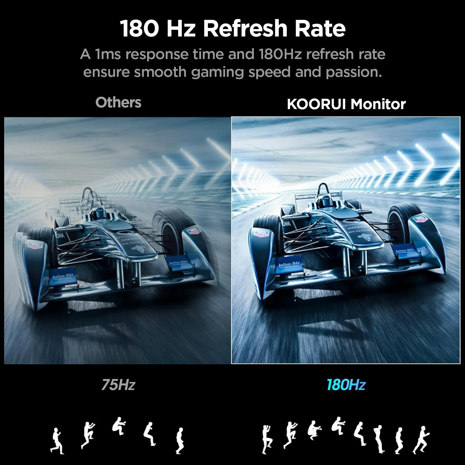 KOORUI 24E6CA Monitor Gaming Curvo 24 Pulgadas 180Hz 1ms 1500R HDR VA 3000:1 FHD 1920x1080