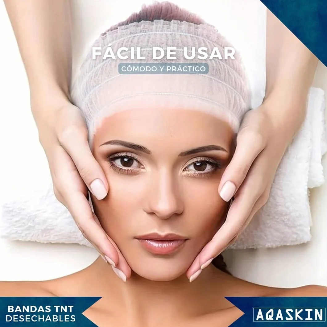 Banda elástica de pelo desechable TNT para esteticista spa bienestar - Blanco