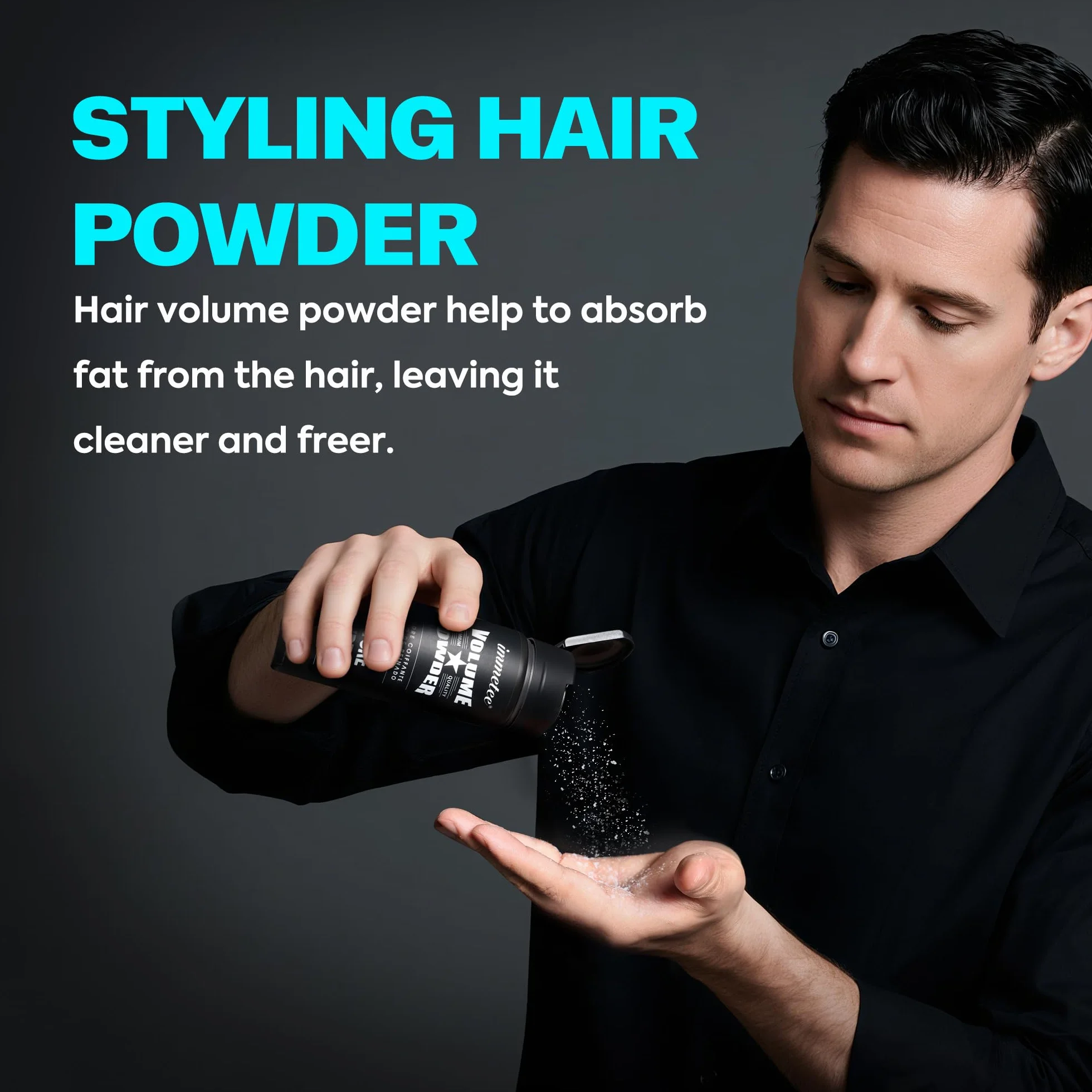 immetee Polvos Volumen Texturizantes para el Pelo Hombre Mujer, Efecto Mate Acabado Natural, 14g