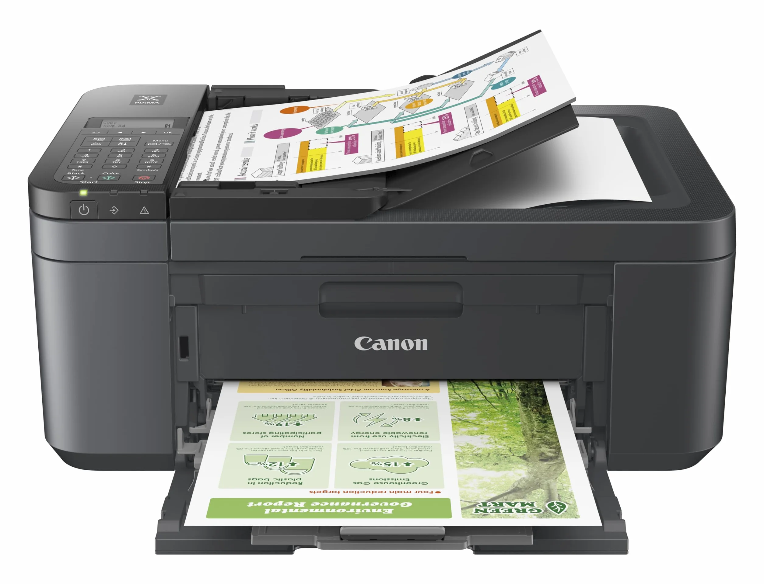 Canon Pixma TR4755i Impresora Multifunción 4 en 1 WiFi, Impresión Escaneo Copia, ADF 20 Hojas, Dúplex Automático, Negro