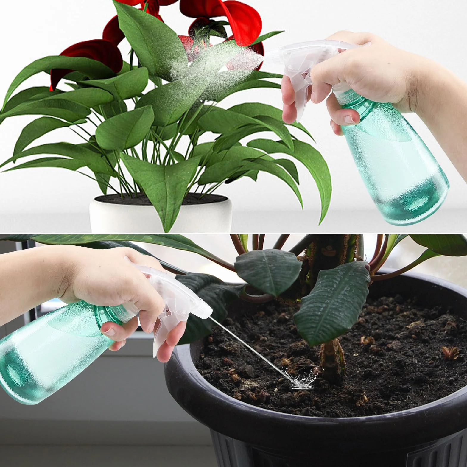 Gvolatee 3 Piezas Botella Pulverizador 500 ml, Plastico Gatillo Botellas de Spray Vacías Rellenable Transparente