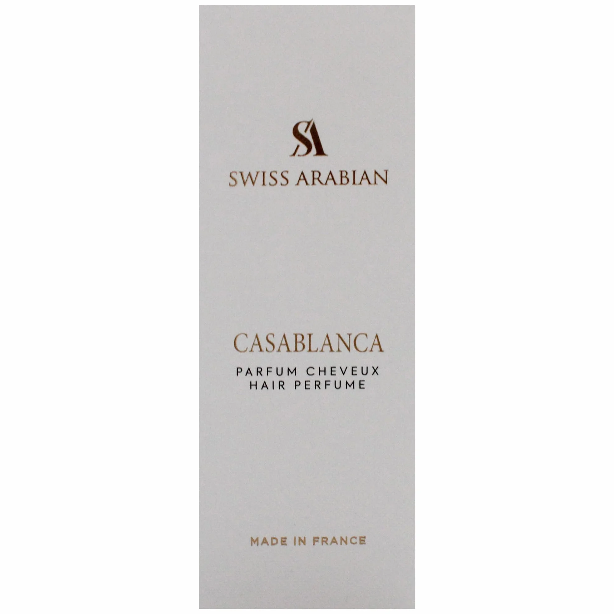 Swiss Arabian Casablanca Spray capilar 50ML fragancia afrutada floral almizclada manzana pachulí ámbar brillo nutritivo protección UV