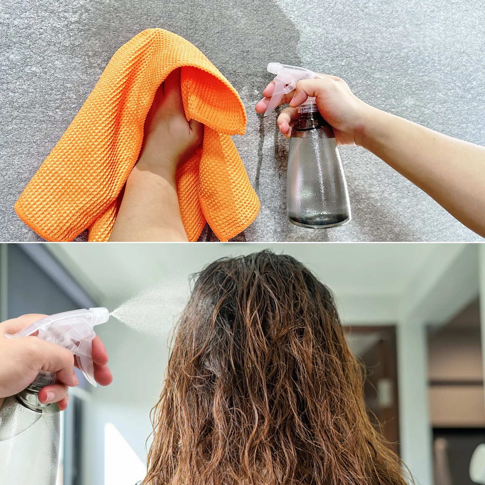 Gvolatee 3 Piezas Botella Pulverizador 500 ml, Plastico Gatillo Botellas de Spray Vacías Rellenable Transparente para Plantas, Limpieza