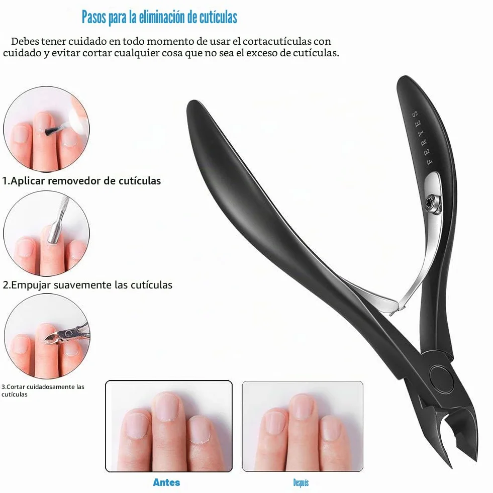 FERYES Alicates Cortacutículas Profesional Acero Inoxidable Cortador Removedor Cutícula