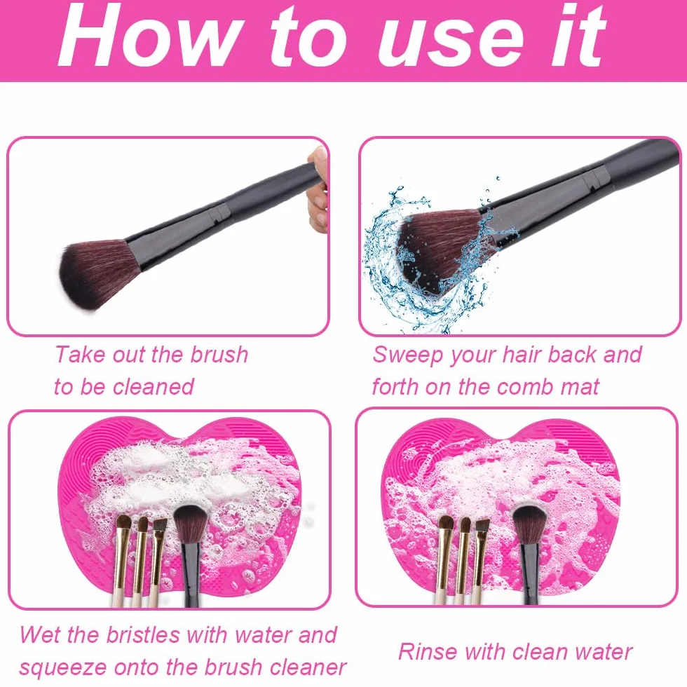 Cepillo de Limpieza de Silicona, Alfombrilla para Brochas de Maquillaje