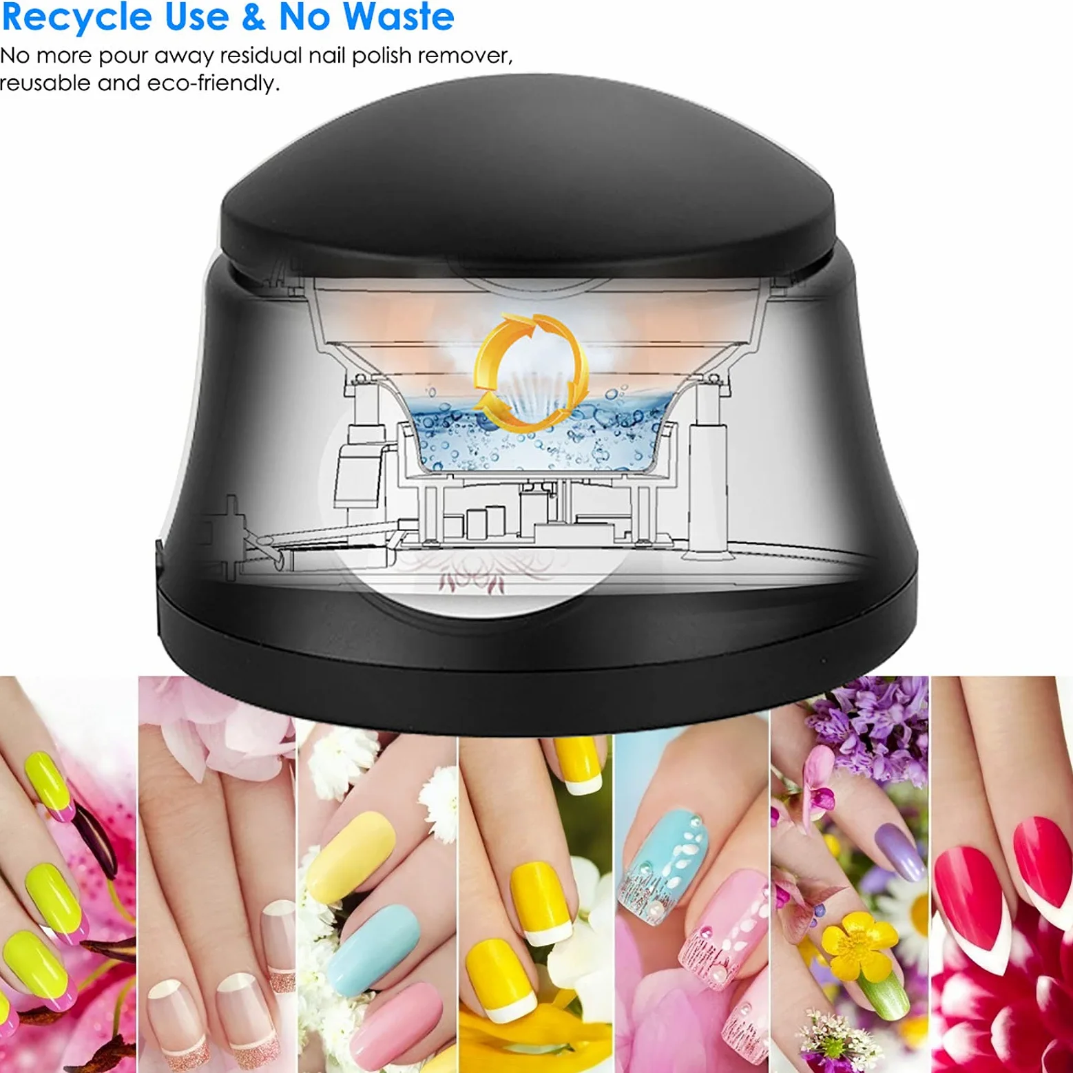 Máquina Removedora de Vapor de Esmalte de Uñas Eliminador de Esmalte de Vapor Eléctrico Vaporizador de Uñas Nail Art Salon Tool Steam Armor Remover