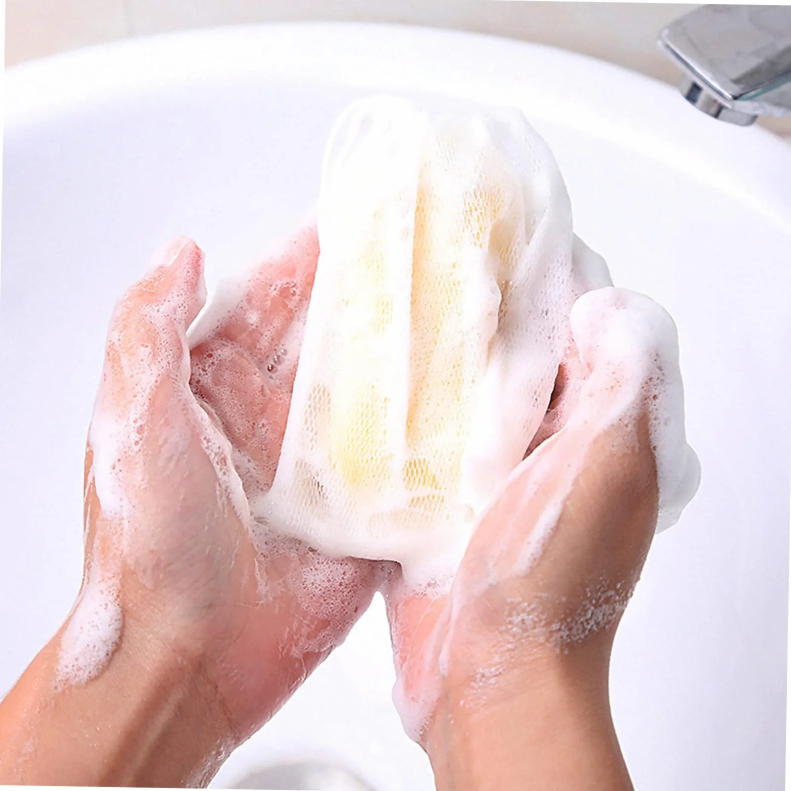 Bolsa De Jabón De Espumante Facial Suministros Cinta Delicada Ducha Ligera Portátil 40 Piezas