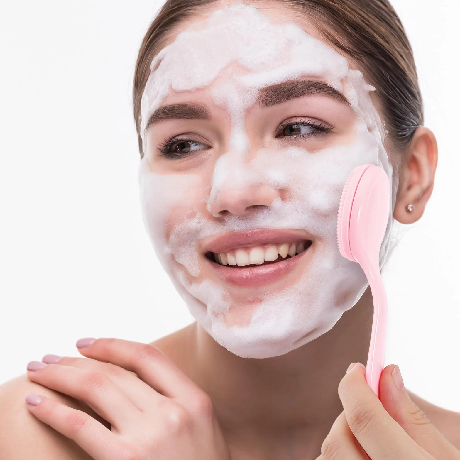 Oruola 2 cepillos de limpieza facial, cepillo de silicona impermeable exfoliante para poros