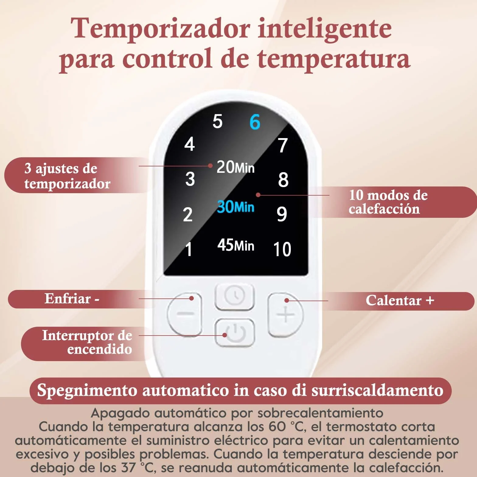 DEWEL Gorro Termico, Acondicionador Profundo para Cabello, Control Inteligente de Temperatura en 10 Etapas