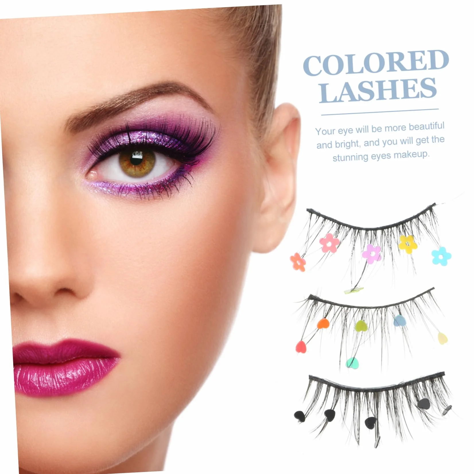 DOITOOL 12 Pares De Pestañas Postizas De Lentejuelas Pestañas Con Color Pestañas De Lentejuelas Pestañas Para Mujeres Maquillaje Lentejuelas Pestañas Pestañas Postizas Brillo Pestañas
