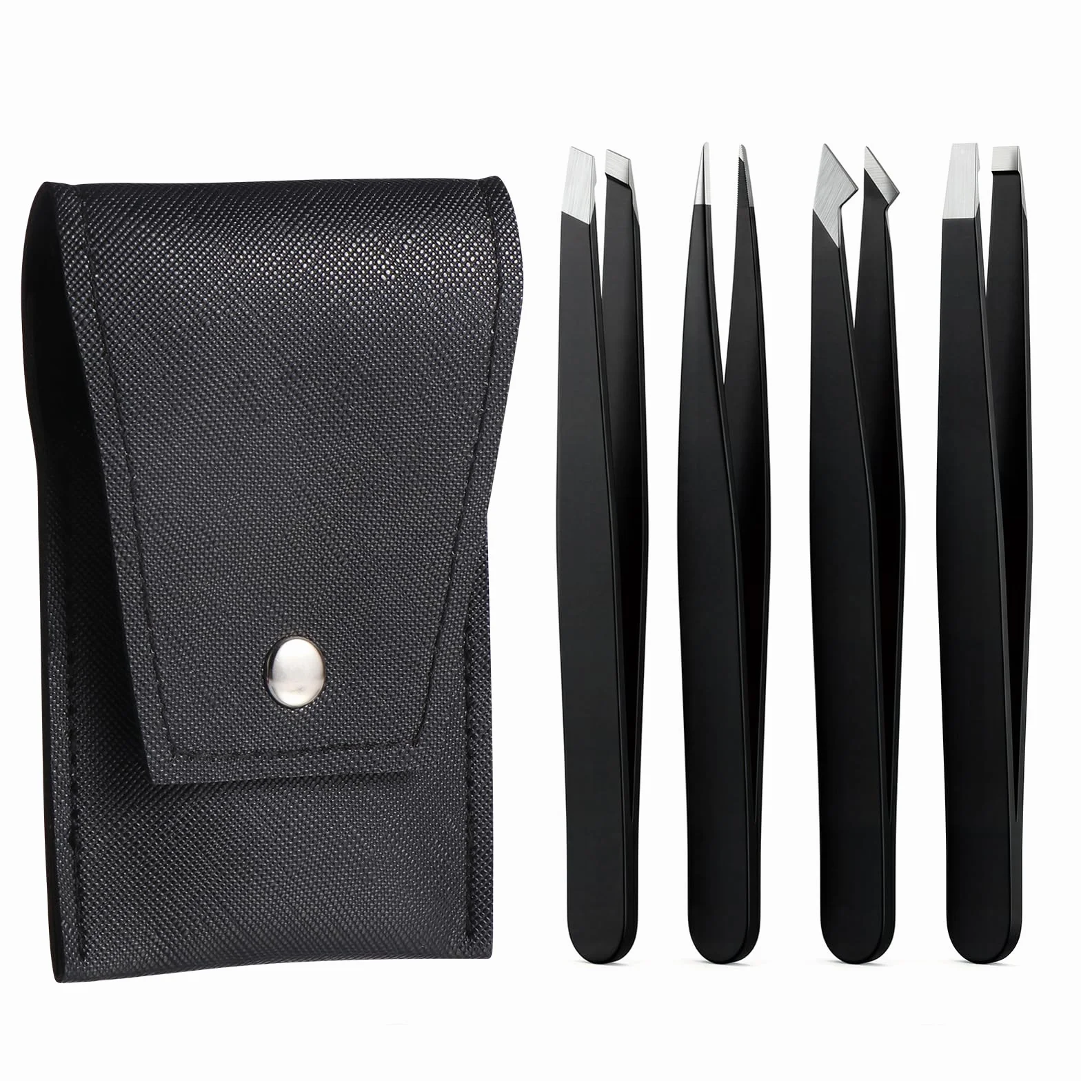 Kit 4 Pinzas Depilar Profesional Acero Inoxidable Cejas Barba