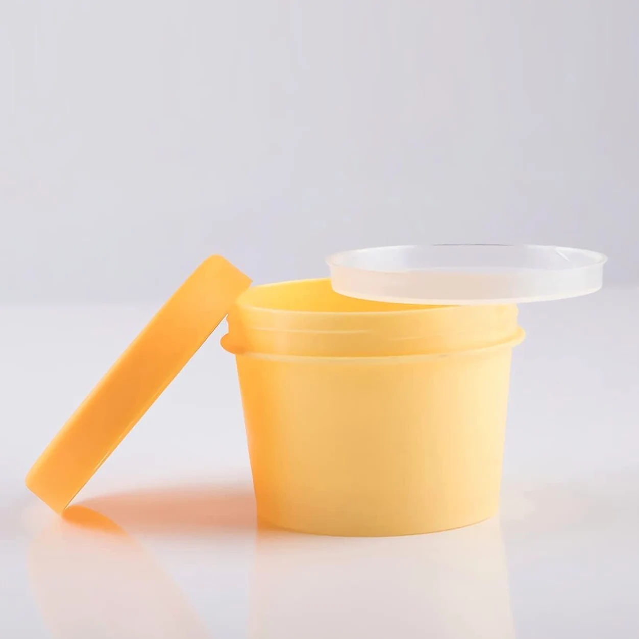 Tarro de cosméticos, 20 tarros de Almacenamiento plástico con Revestimiento Interior for Cuerpo, Crema Facial, loción, Gel, 5 espátulas(Yellow,200ml)