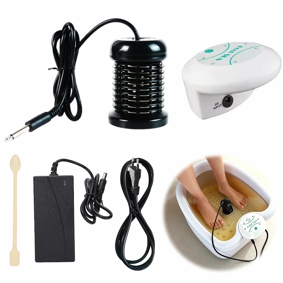 Baño de pies iónico, Juego de baño de pies completo Ionic, baño de pie s detox iónico, Spa iónico para Pies en casa, baño de Pies de electrólisis, máquina de limpieza portátil (Sin bañera)
