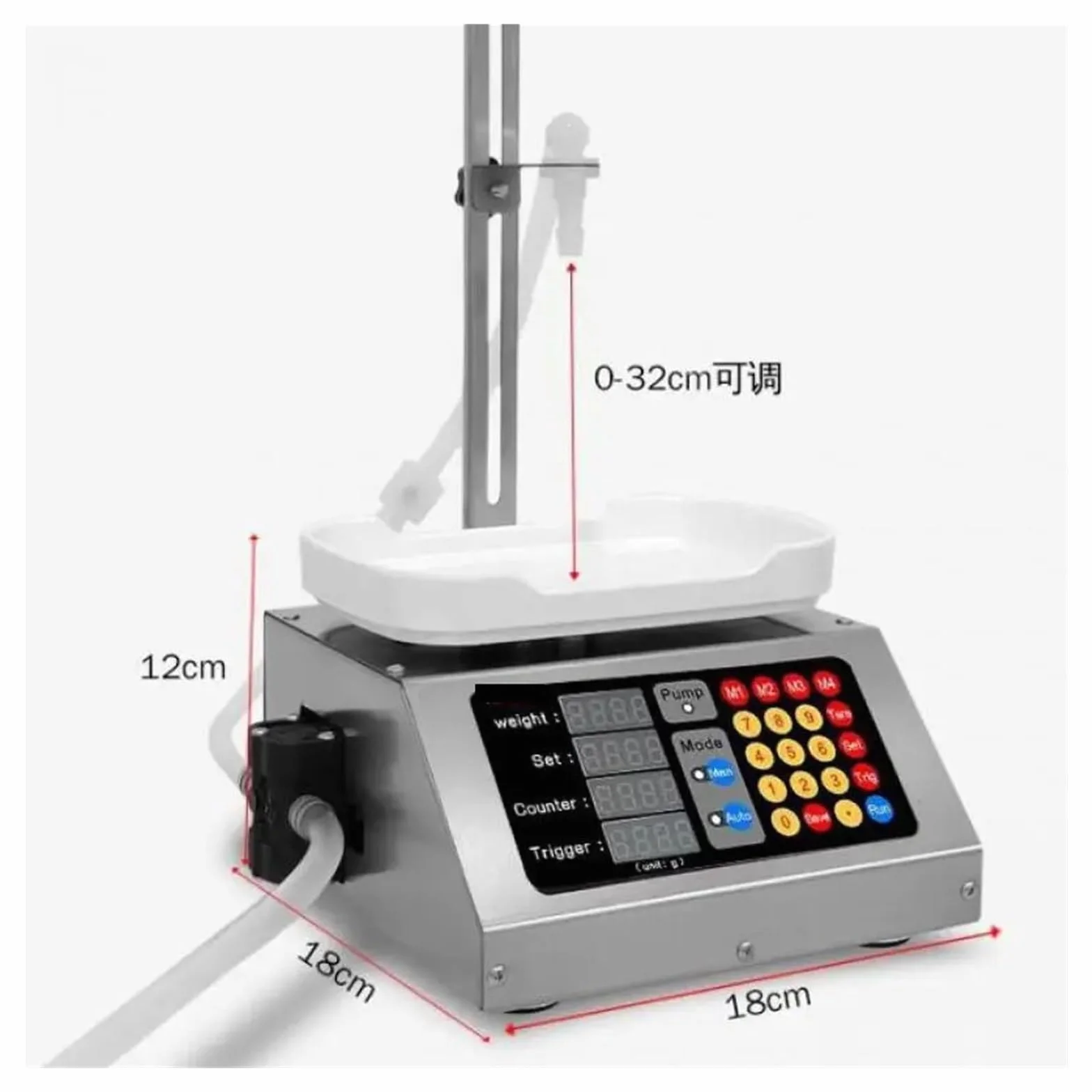 Máquina de llenado de líquidos 10ml-3000ml con bomba de diafragma para aceite, agua, bebida