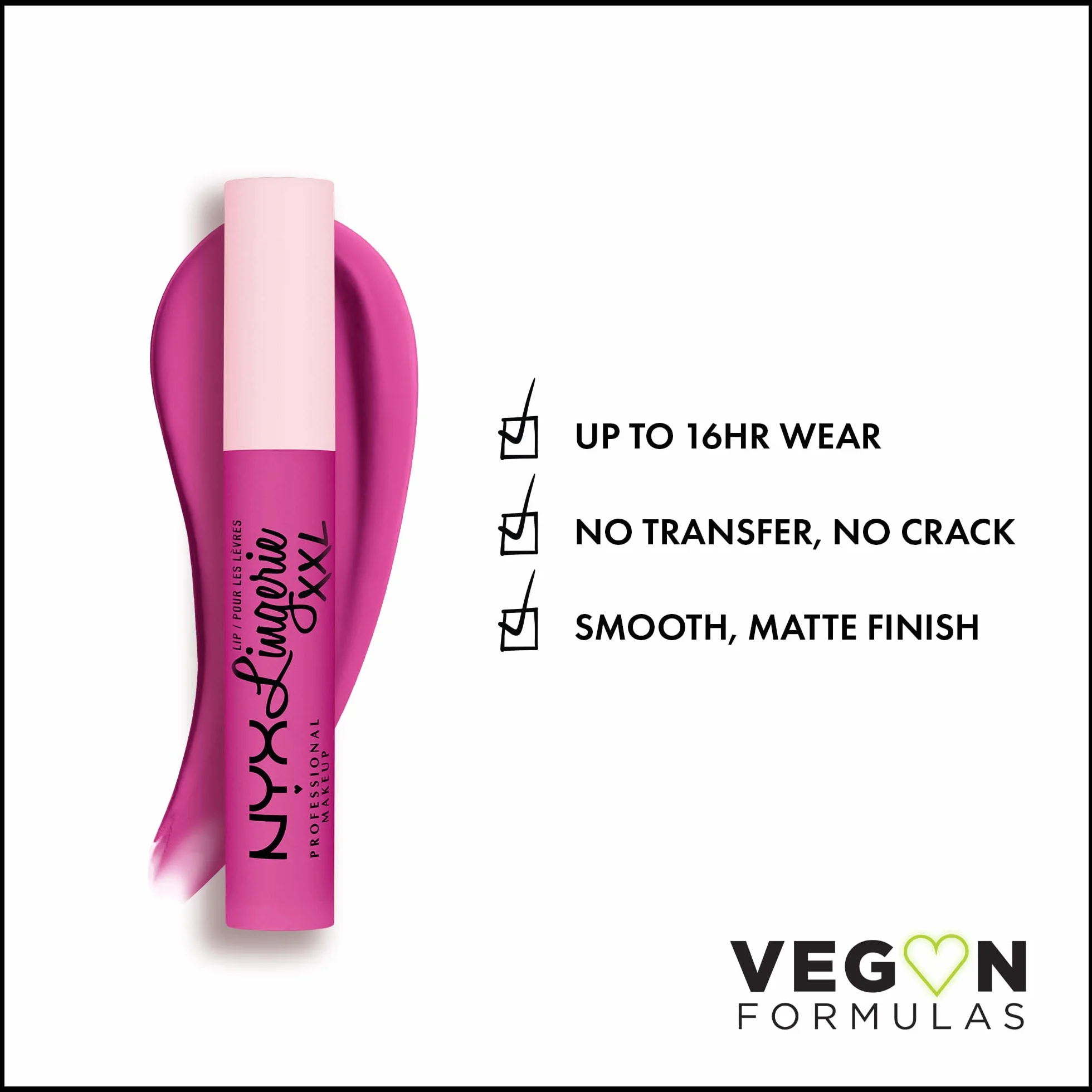 NYX PROFESSIONAL MAKEUP Lip Lingerie Lápiz labial líquido mate XXL Knockout Bubblegum Pink