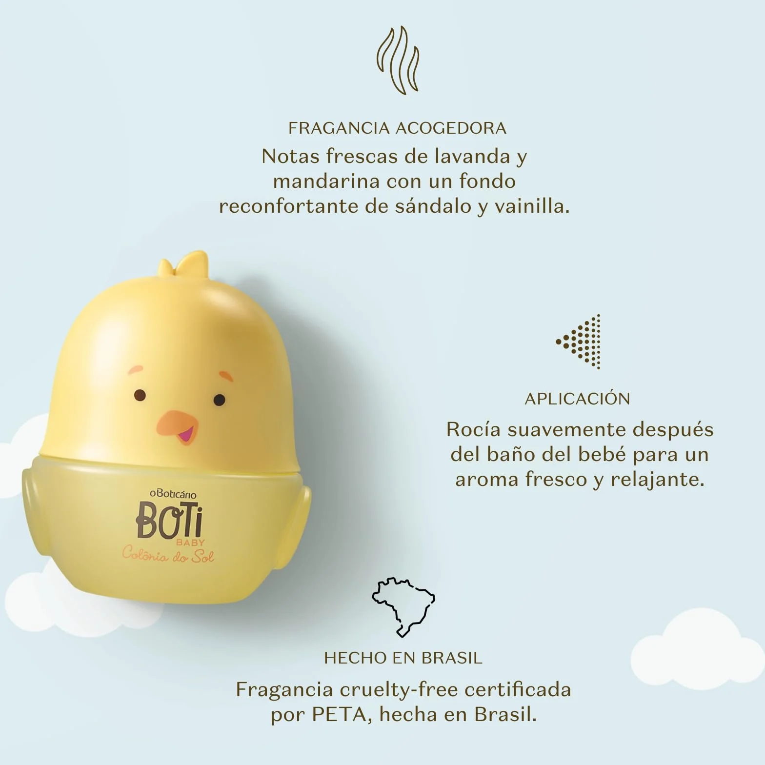 O Boticário Boti Baby Colónia Do Sol 100ml dla dzieci bebe łagodny bezalkoholowy lawenda mandarynka rozmaryn
