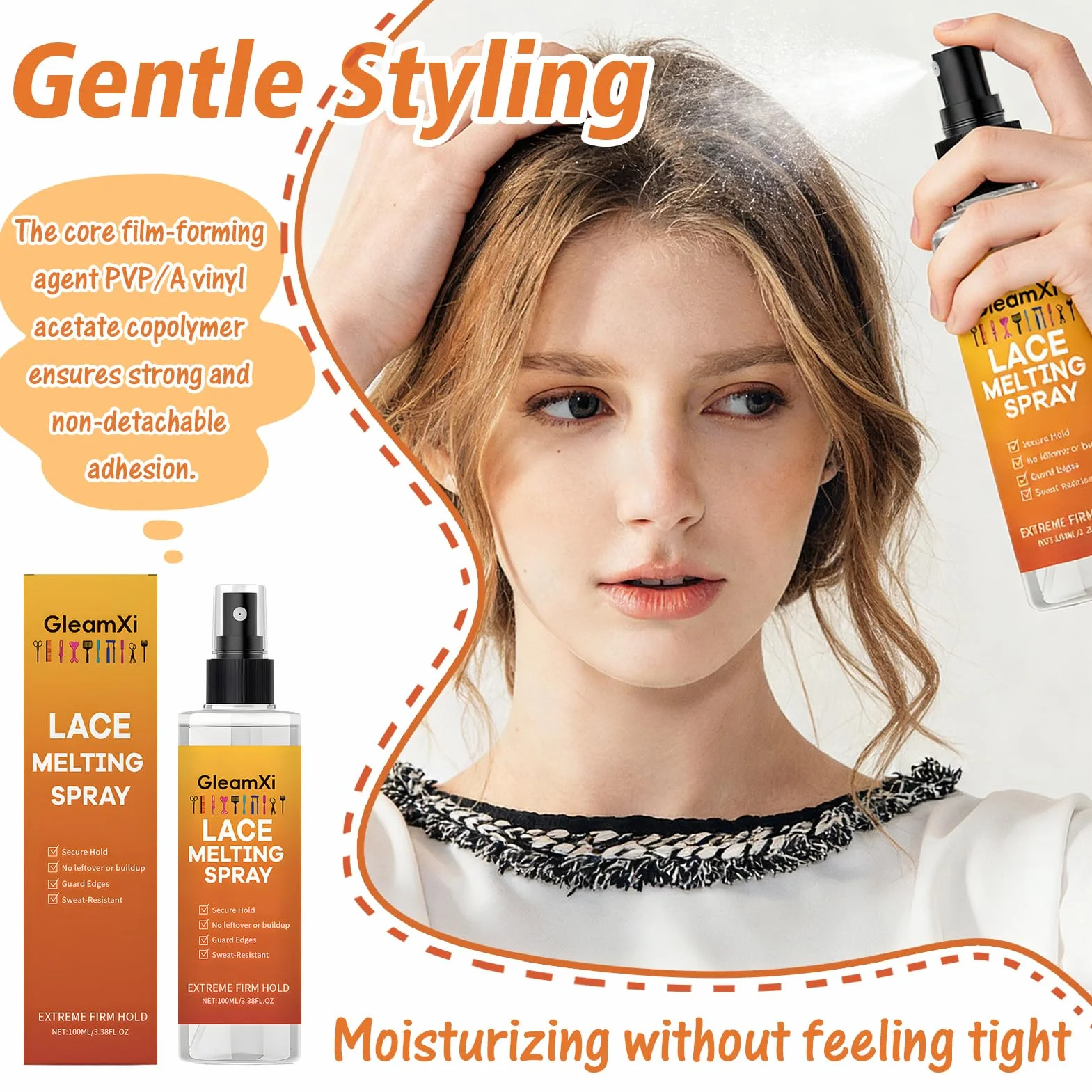 Wig Glue Kit Removedor de Extensiones Adhesivas con Cepillo Aplicador y Cinta