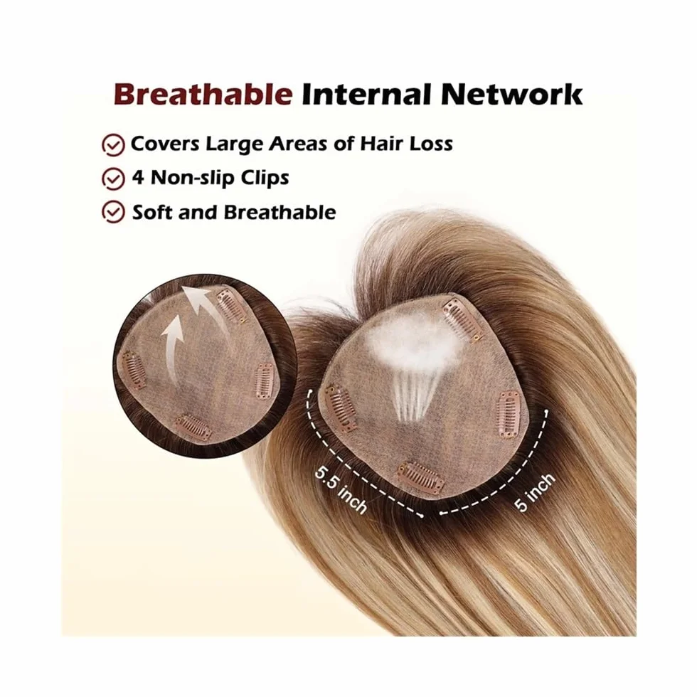 Extensiones de cabello humano de 30 cm for mujer, 12,7 x 14 cm, gran cobertura for cabello fino.(With Bangs,Ombre Light Blonde)