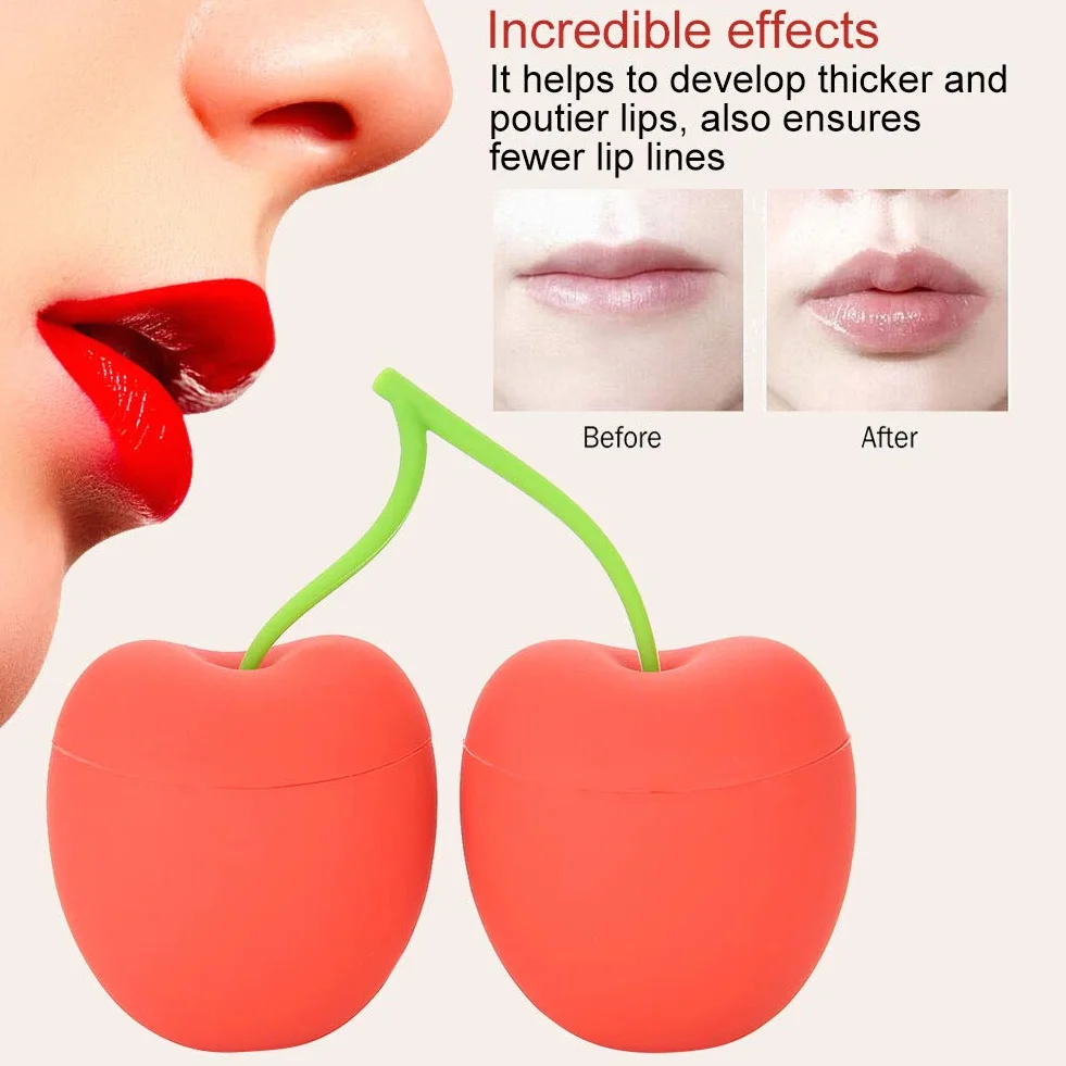 Mejorador de volumen de labios de silicona en forma de cereza dispositivo de aumento labial herramienta de belleza para mujeres