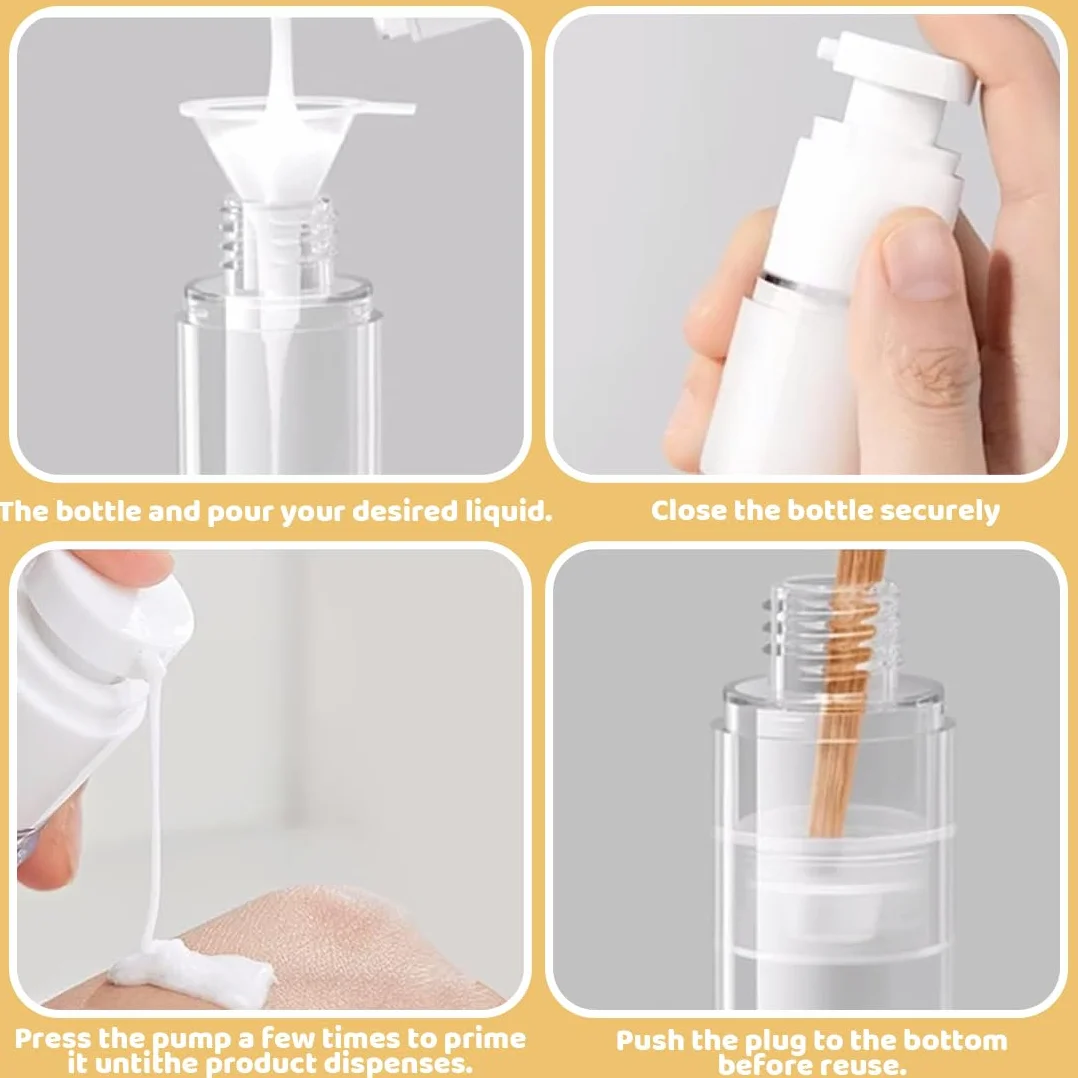 Dispensador de Crema portátil sin Aire 4 Unidades 5 ml 10 ml 30 ml 50 ml