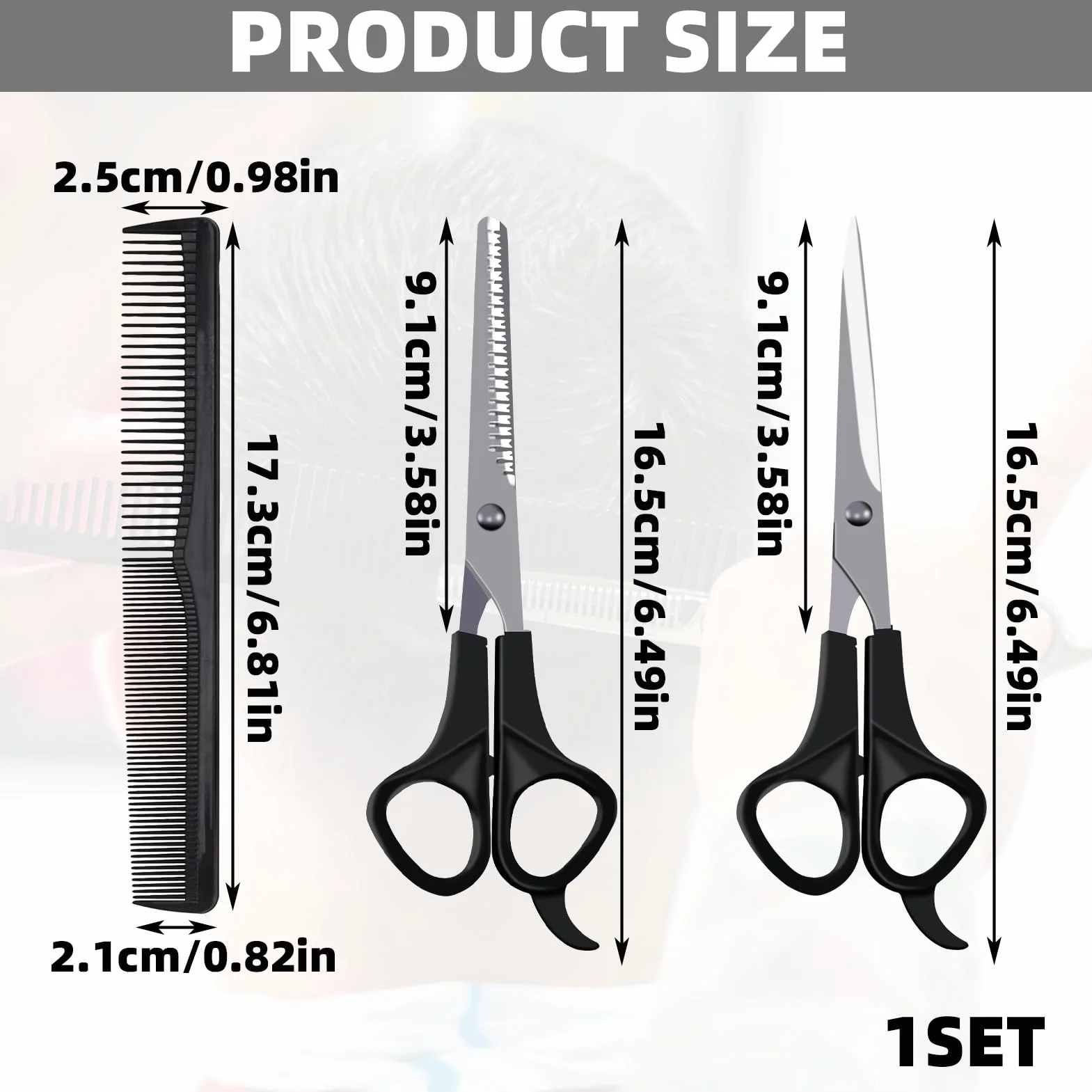 Kit Tijeras Peluqueria Profesional Acero Inoxidable para Salon Hogar Entresacar