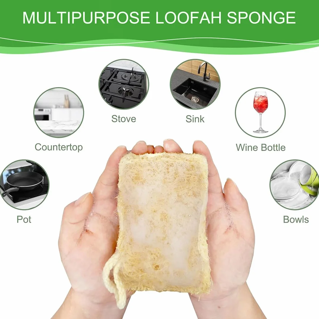 Estropajos biodegradables de luffa natural para cocina