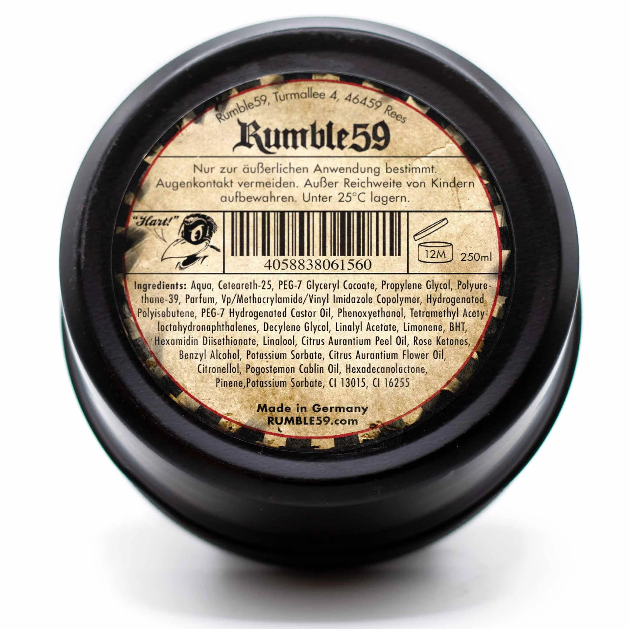 Rumble59 Pomada lubricante para hombres Looking for Trouble 250 ml fuerte agarre pomada de pelo a base de agua lavable