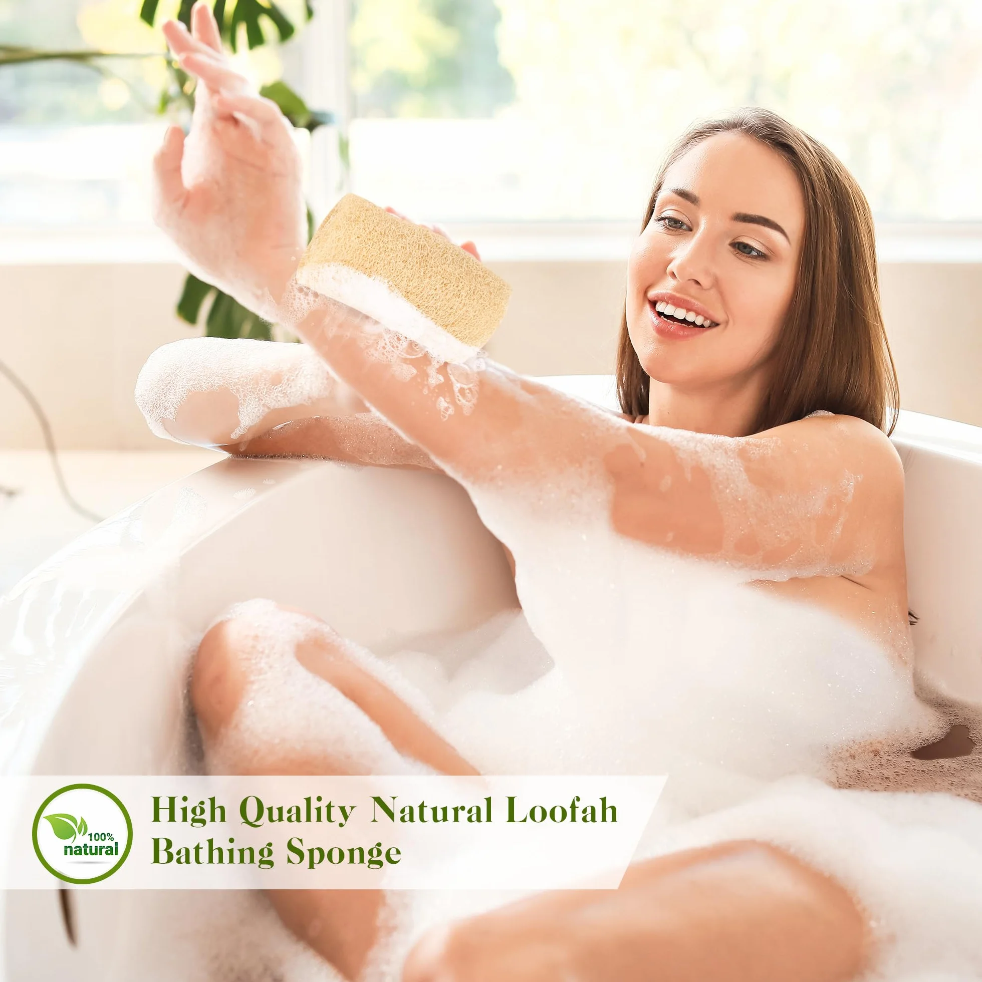 Esponjas de Luffa Naturales 6 PCS, Esponja Exfoliante para Ducha y Cocina
