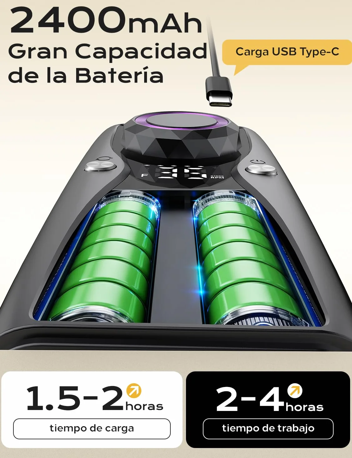 torno para uñas profesional 35000 RPM USB recargable 10H+ duración de la batería con 12 brocas lima electrica uñas para uñas de acrílico y gel- torno de uñas portátil para salón y uso doméstico