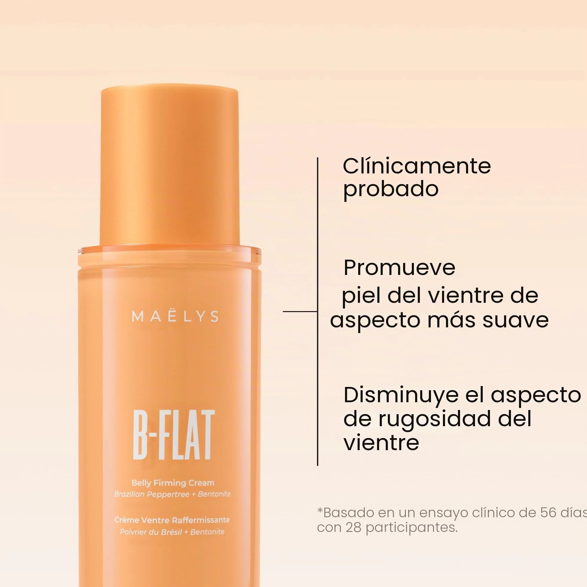 B-Flat Cellulite Stretch Marks Firming Cream | Belly Skin Treatment | Anti-Cellulite Stomach Lotion with Arabica Coffee & Hyaluronic Acid.