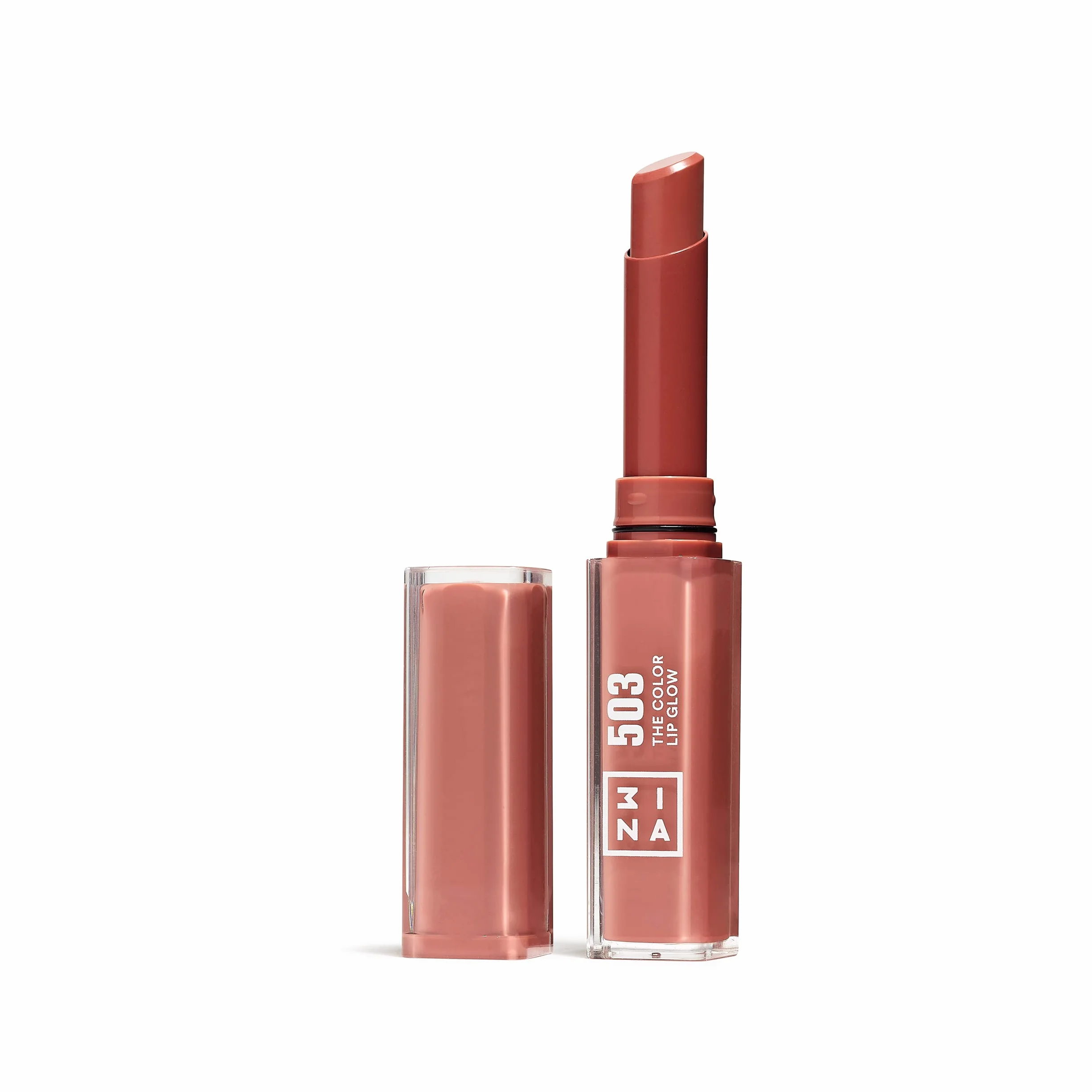 3INA MAKEUP The Color Lip Glow 503 Nude Labial Hidratante con Manteca de Karité Barra de Labios Brillo Bálsamo Alta Pigmentación Vegan Cruelty Free