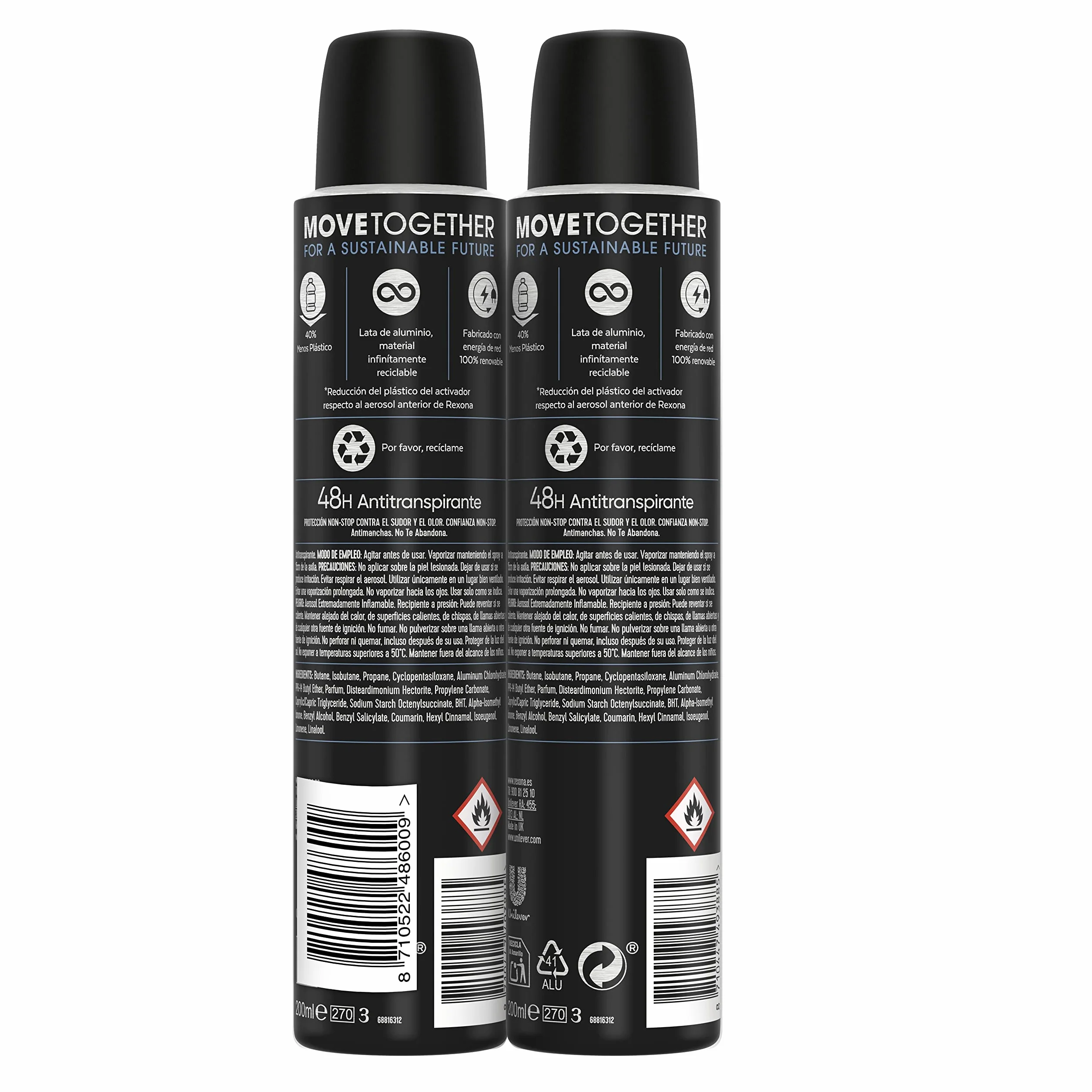 Rexona Invisible Desodorante Aerosol Antitranspirante Hombre Ice Pack Ahorro 2 X 200ml