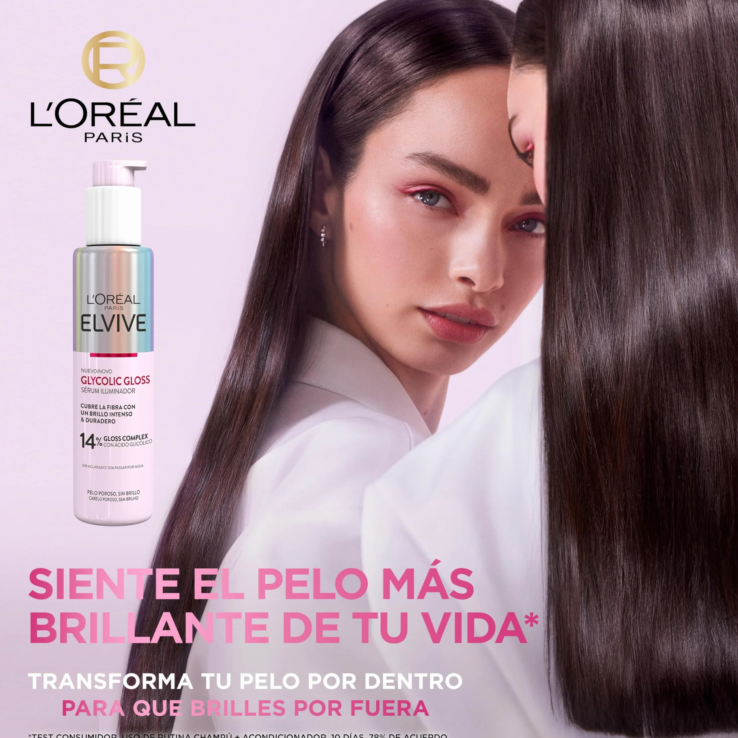 L'Oréal Paris Elvive Sérum Glycolic Gloss Con Ácido Glicólico Cabello Suave Y Brillante