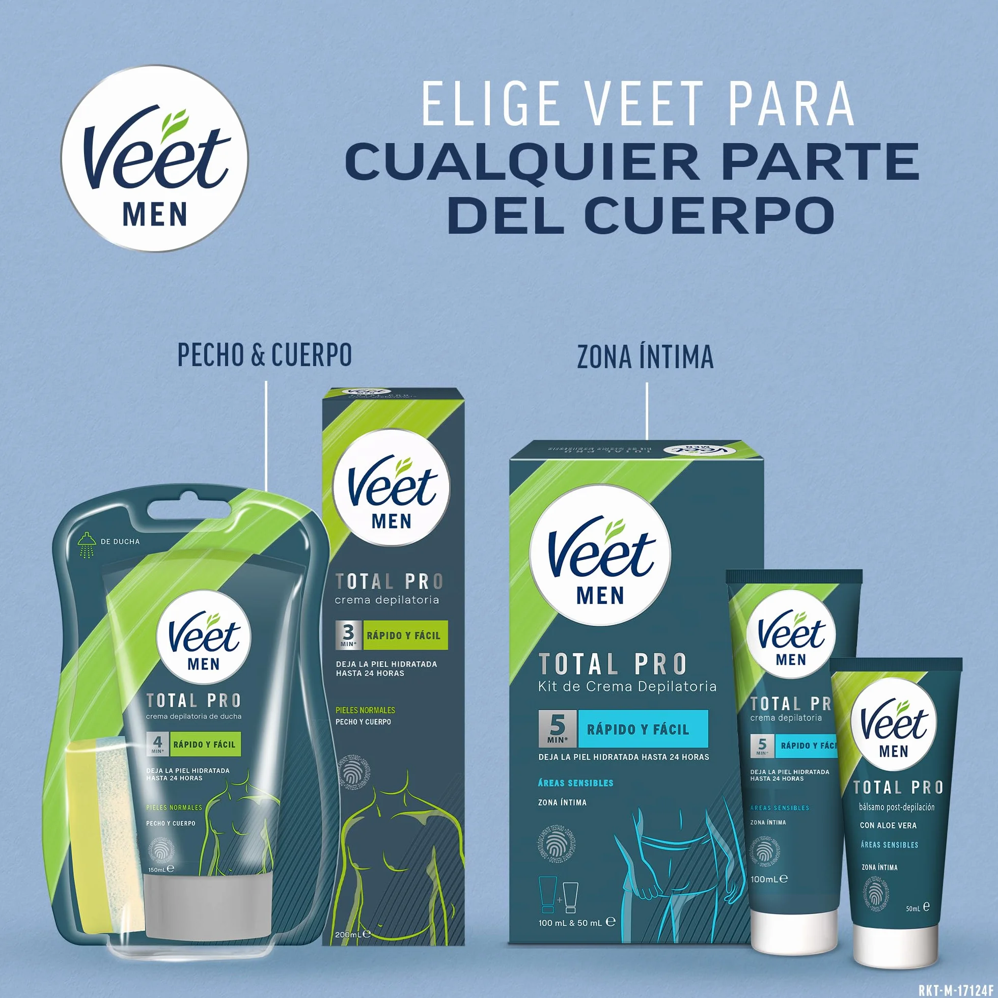 Veet Men Kit Depilación Zonas Íntimas Crema Hombre Bálsamo Post-Depilación 2 Piezas
