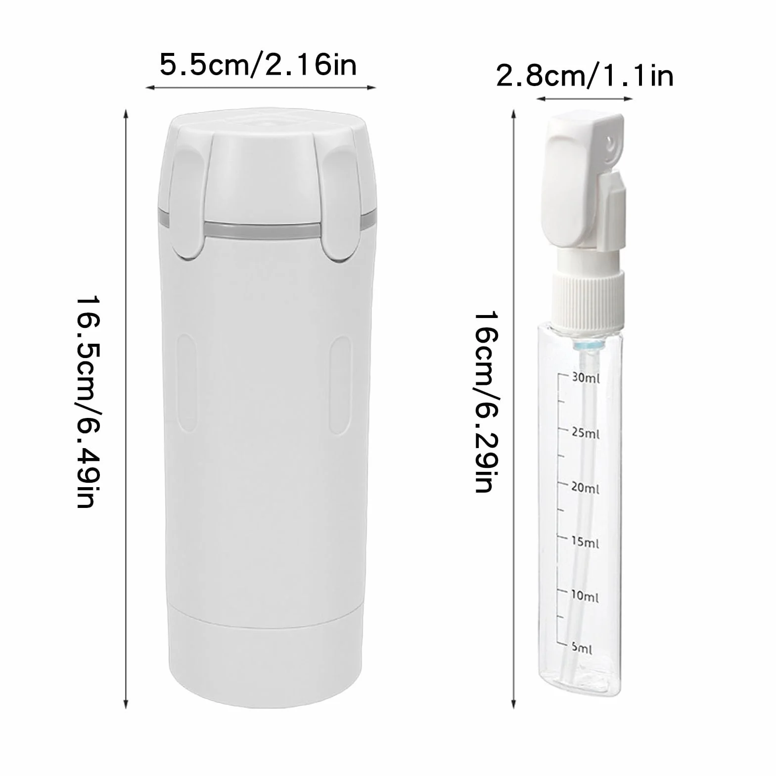 CCYLEZ Botella Dispensadora de Viaje 4 en 1 30ML, Kit de Botella de Prensa Portátil a Prueba de Fugas, para Champú, Acondicionador, Loción (White)