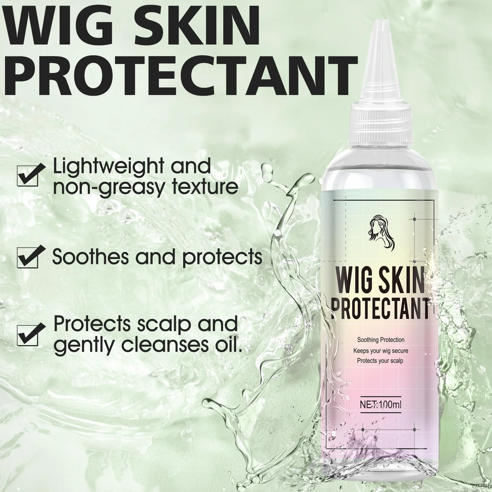 Allony Scalp Protector de Piel, Serum Protector de Cuero Cabelludo para Piel Sensible, Previene Irritación por Pegamento, 100ml