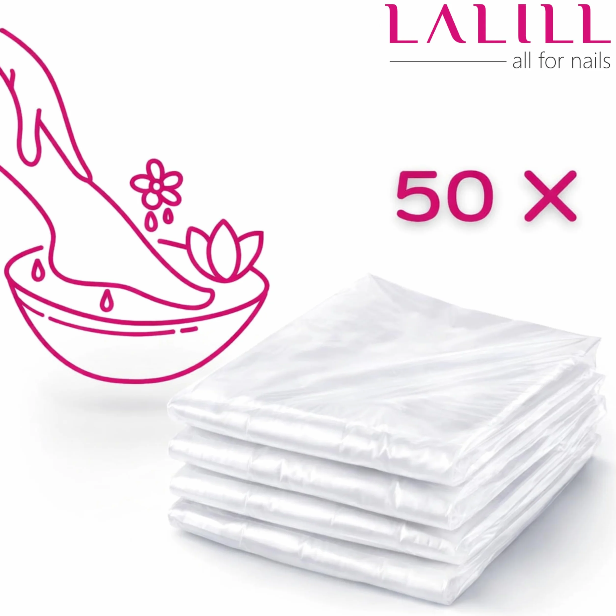 LALILL Bolsas Desechables para Pediluvio 50x50 cm 50 Uds Forro Higiénico para Tina de Pedicura SPA Podología