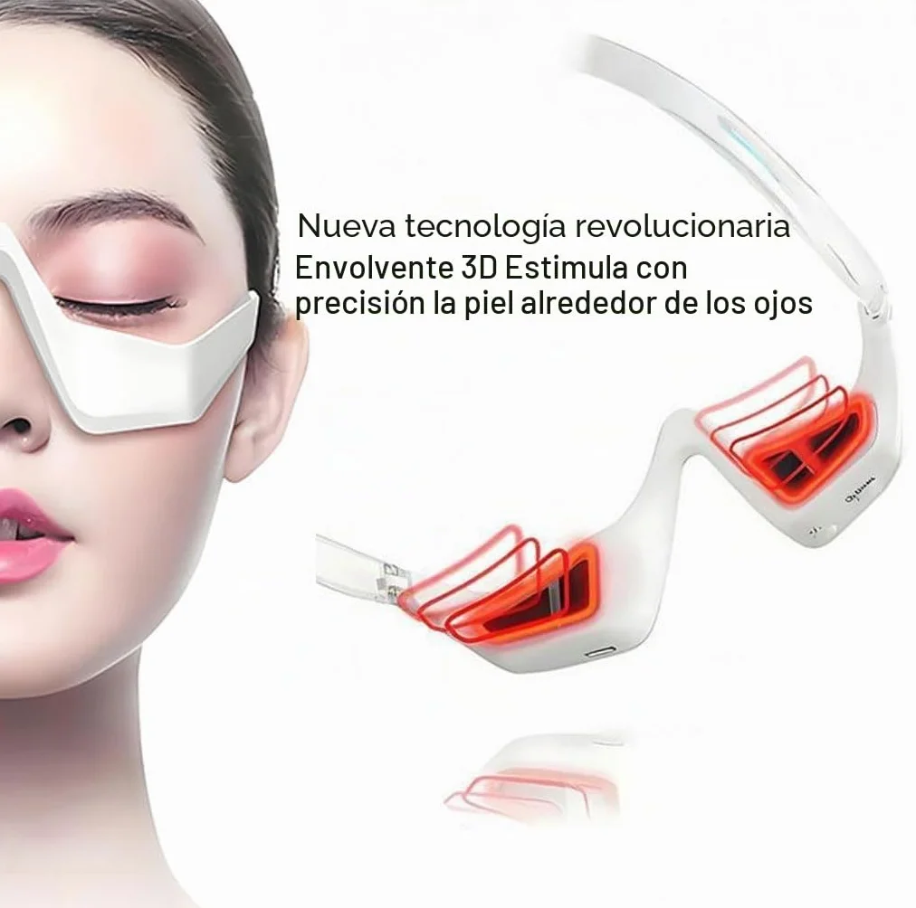 Gafas de terapia con luz roja, dispositivo de belleza de microcorriente, reduce ojeras, hinchazón y arrugas, cuidado debajo de los ojos para relajarse y renovar