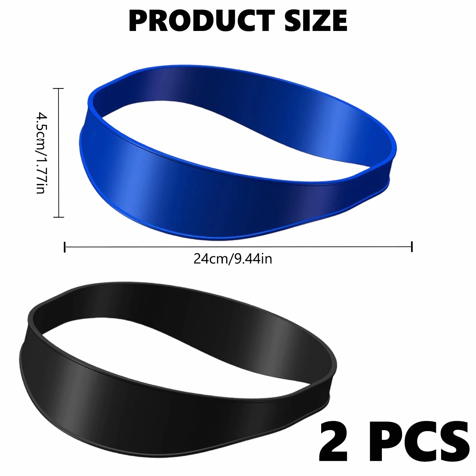 Banda de Corte de Pelo de Silicona Flexible, 2 Guías Curvadas de 63cm, Plantilla de Afeitado para Cuello, Herramienta de Autocorte en Casa, Negro y Azul