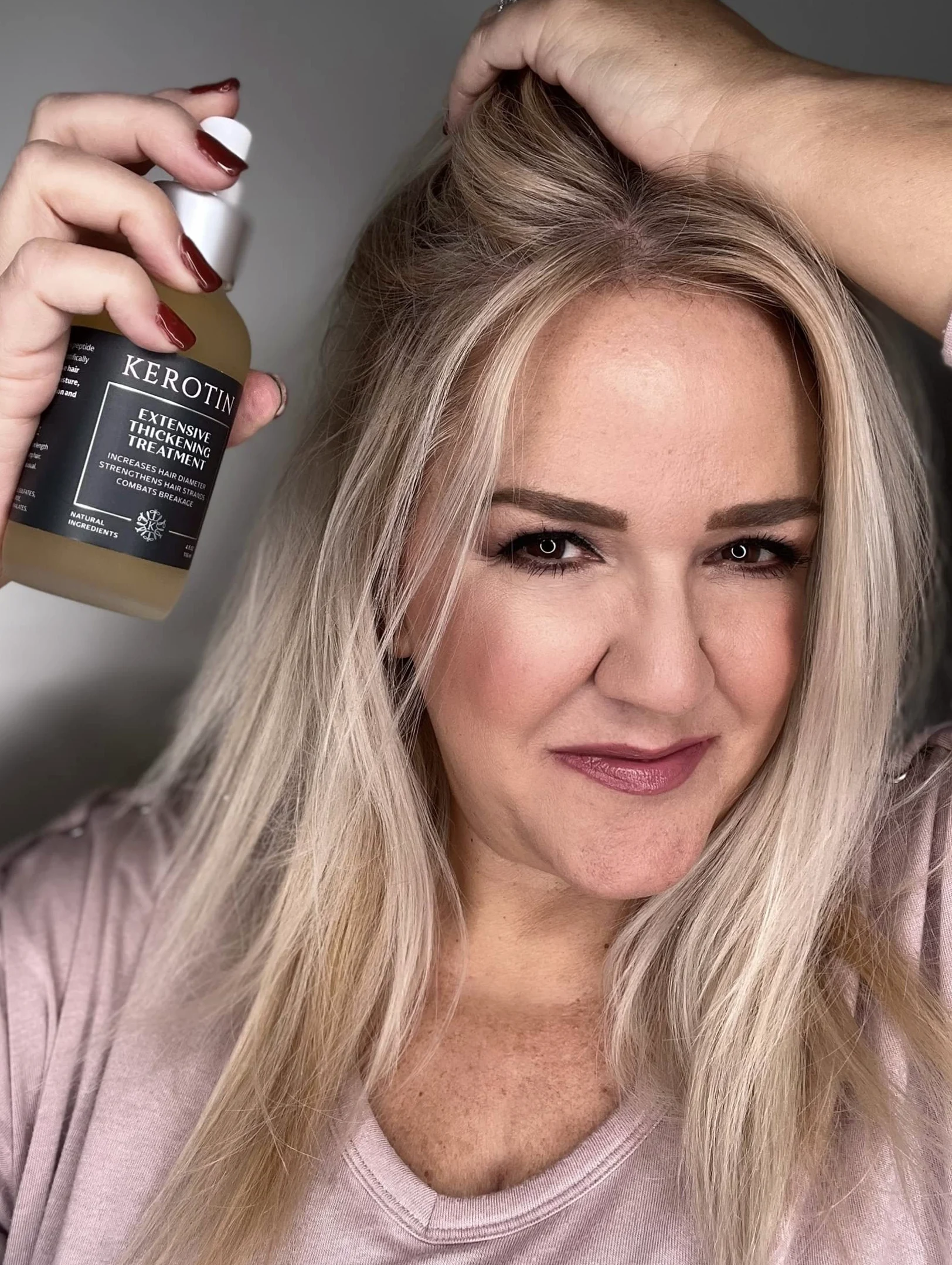 Tratamiento de querotina para cabello fino y fino – Spray para engrosamiento del cabello I refuerzo del diámetro del cabello y protección contra el calor. Totalmente natural, crueldad y alcohol