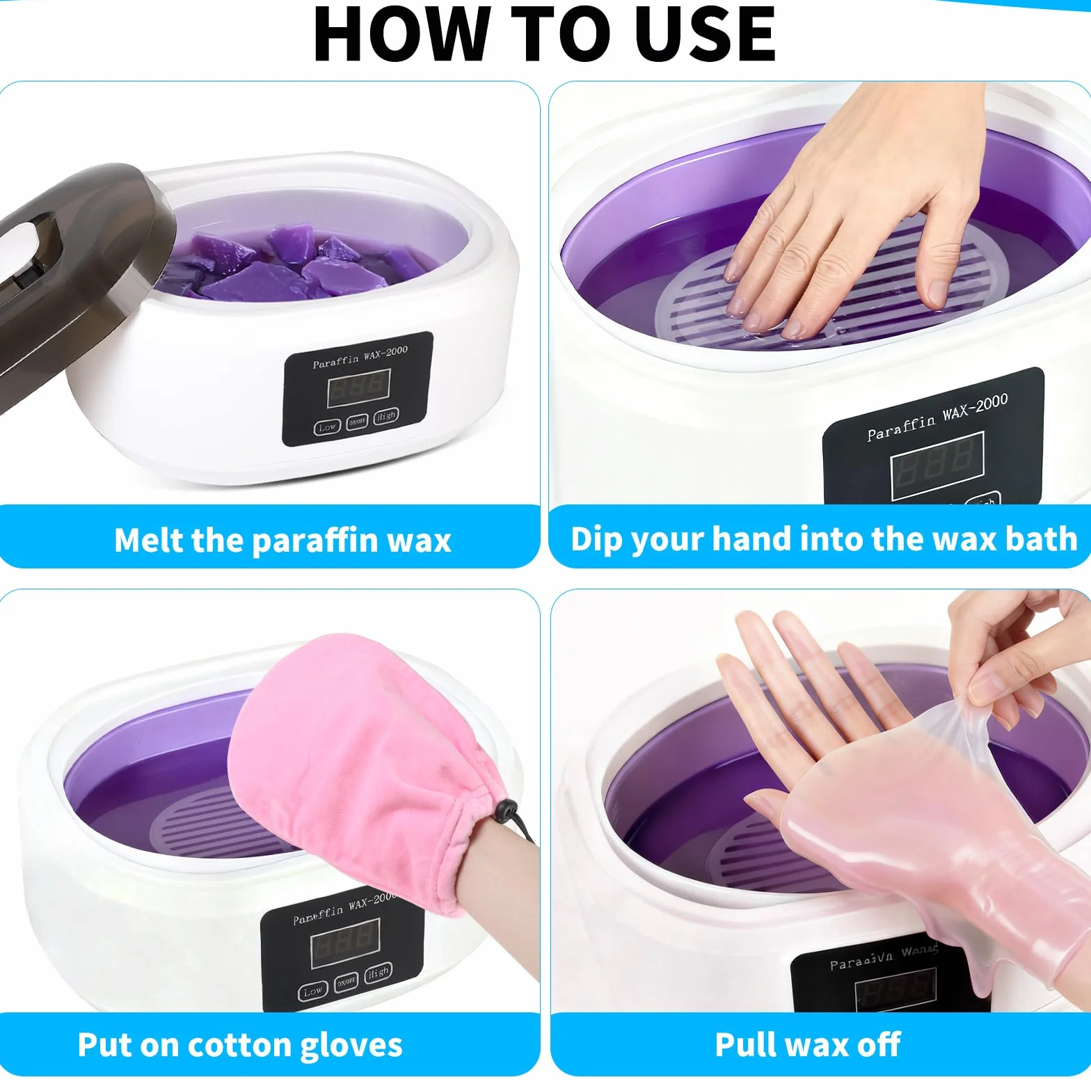 SWAWIS Baño de Parafina para Manos y Pies 3500 ml con 900g Cera y Accesorios