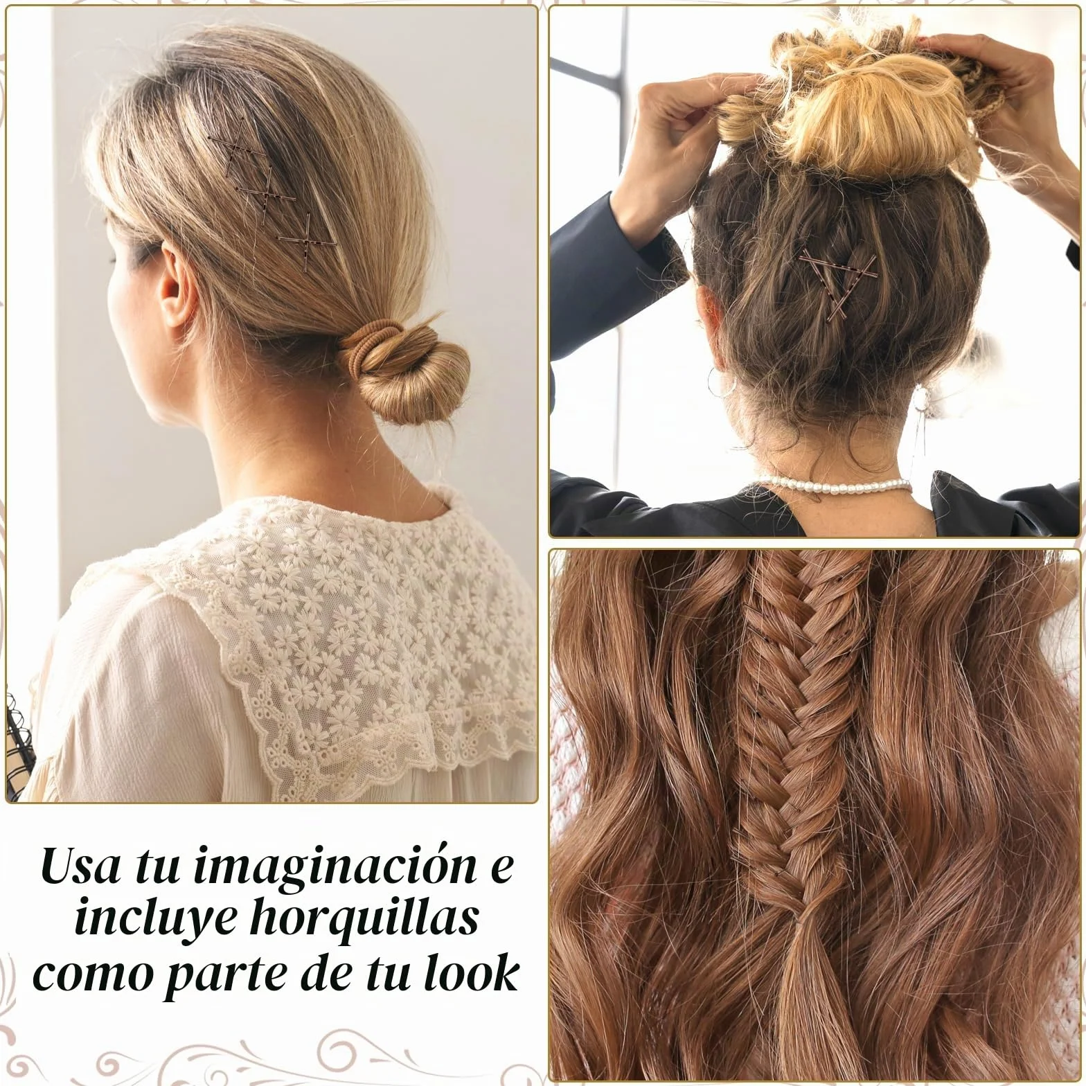 Amabro Mini Pasadores 50 piezas 3.48 cm Pinzas para el pelo metálicas para mujeres y niñas